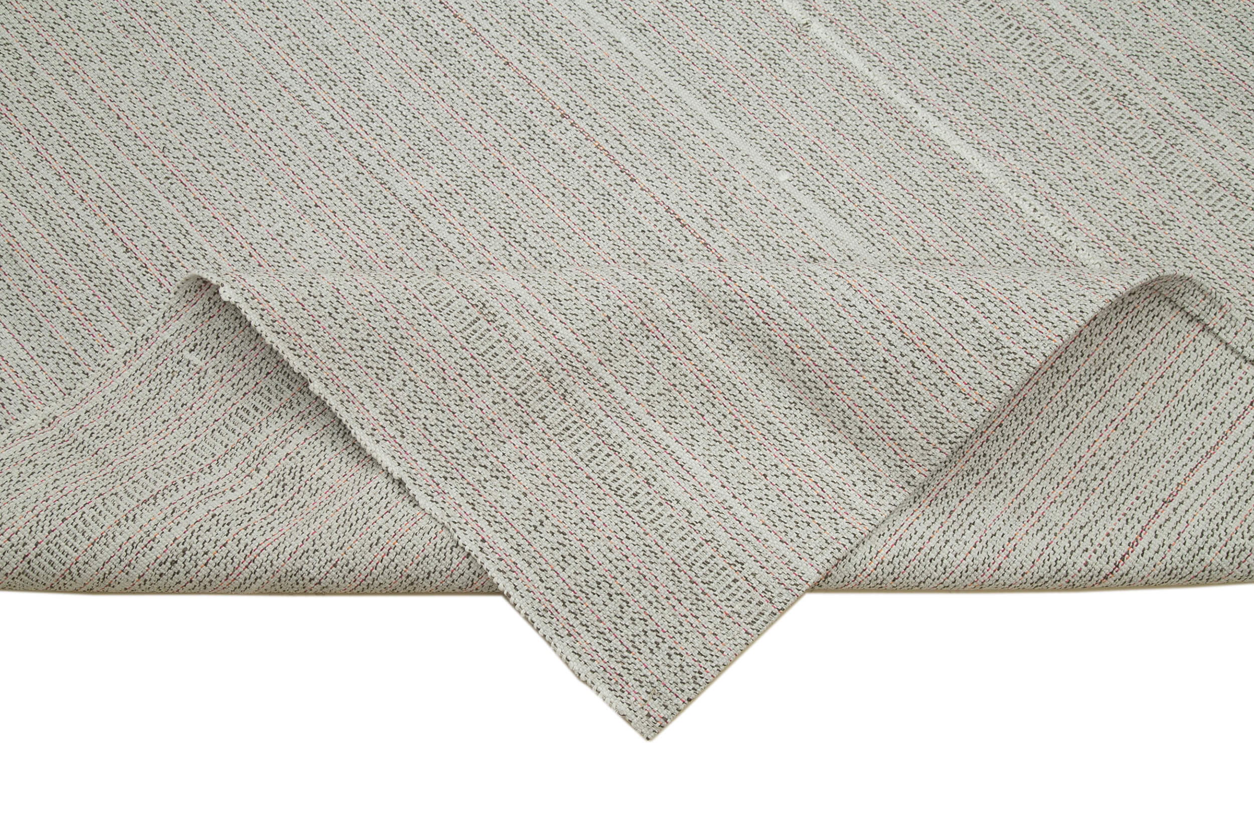 Vintage Flatweave Rug - Handmade Beige Cotton Wool Area Rug 9'11" x 13'7"