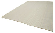 Vintage Flatweave Rug – Handmade Cotton Wool Area Rug 10'1''x13'5'' Beige