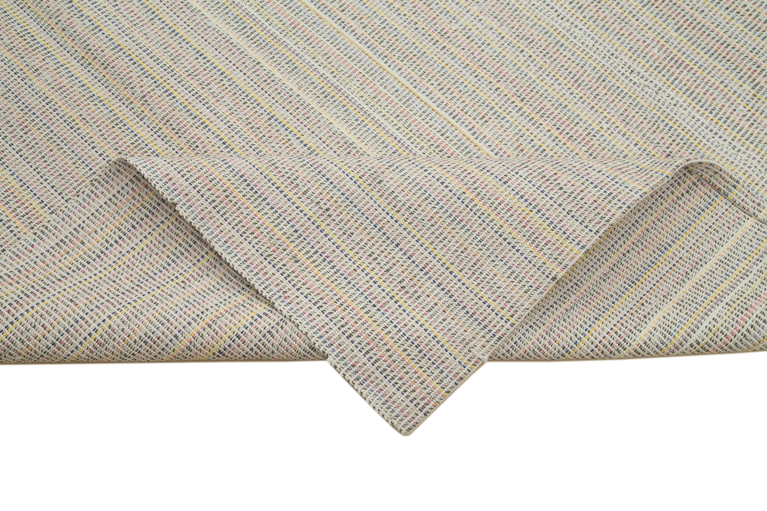 Vintage Flatweave Rug – Handmade Cotton Wool Area Rug 10'1''x13'5'' Beige