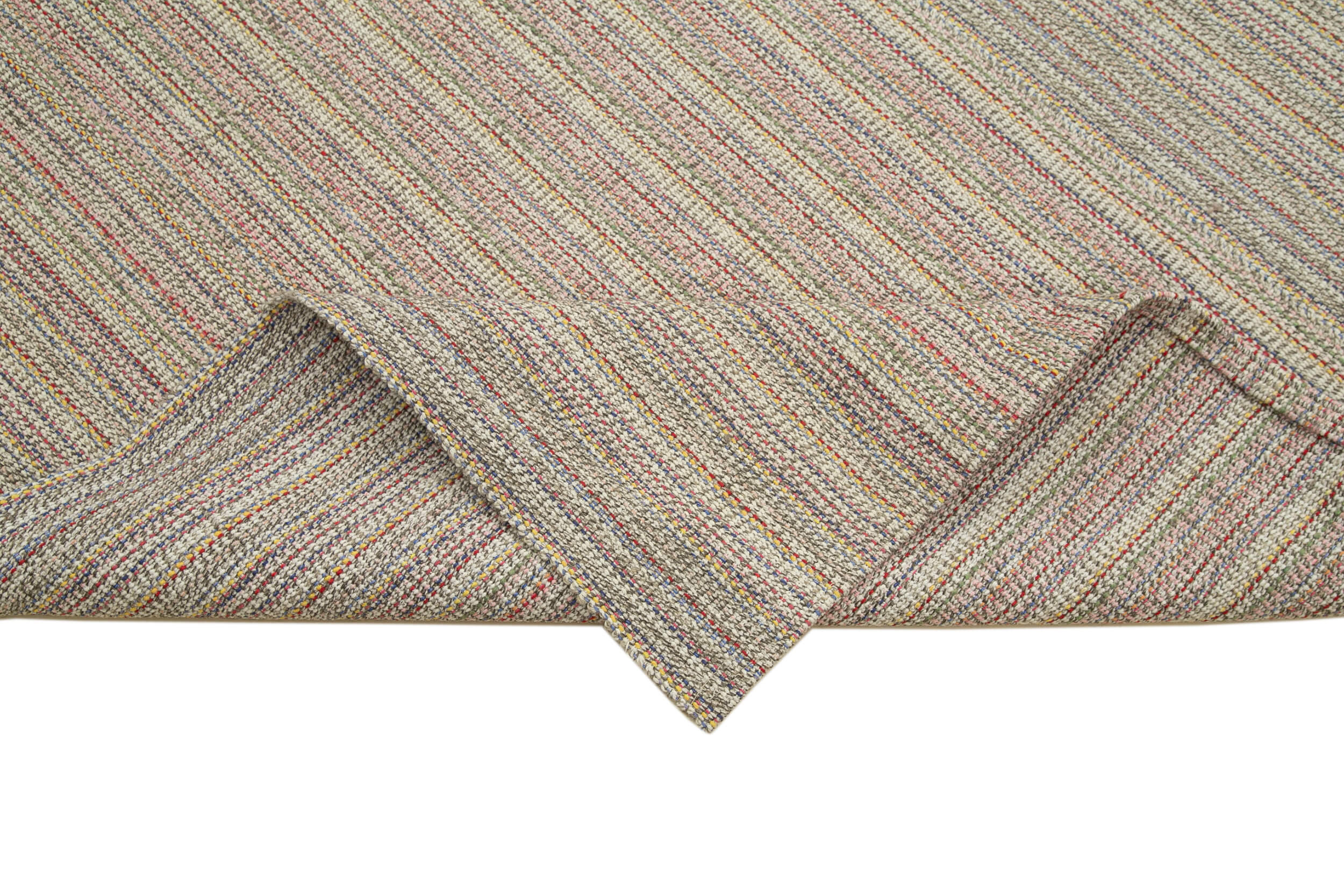 Vintage Flatweave Rug Handmade Area Rug 9'5''x12'5'' – Cotton Wool Carpet