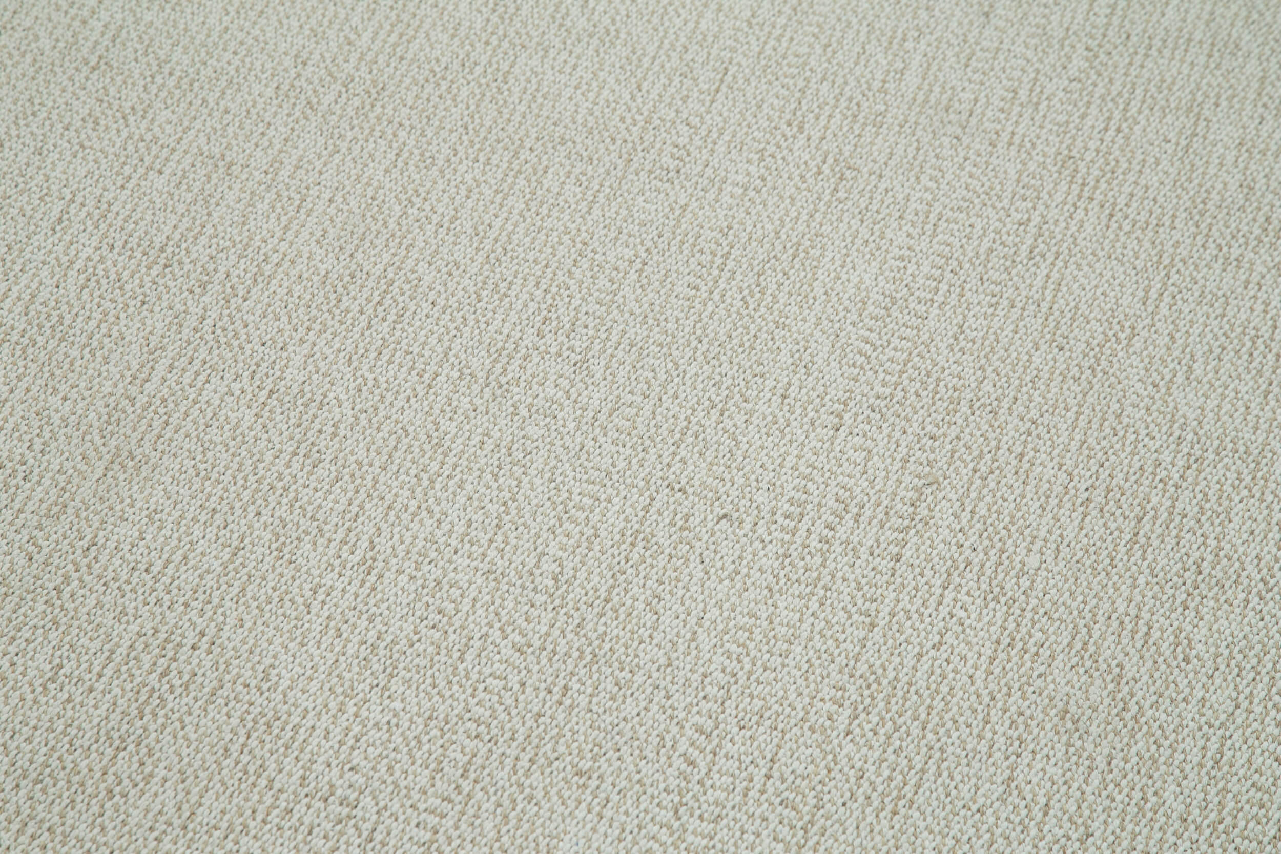 Vintage Flatweave Rug – Handmade Area Rug 3'6''x13'5'' Beige Wool Cotton Blend