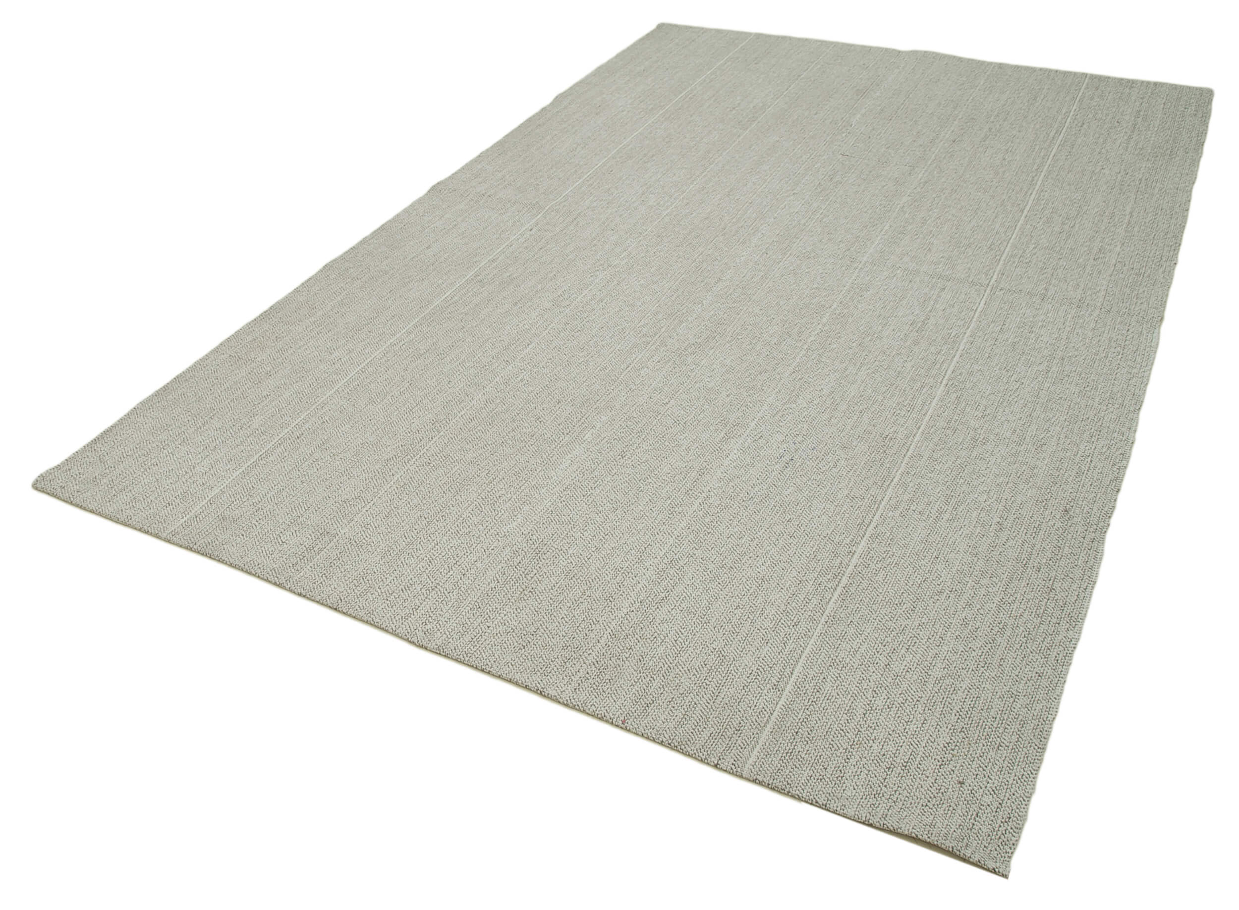 Vintage Flatweave Rug – Handmade Area Rug Cotton Wool 6'2'' x 9'11'' Neutral Beige