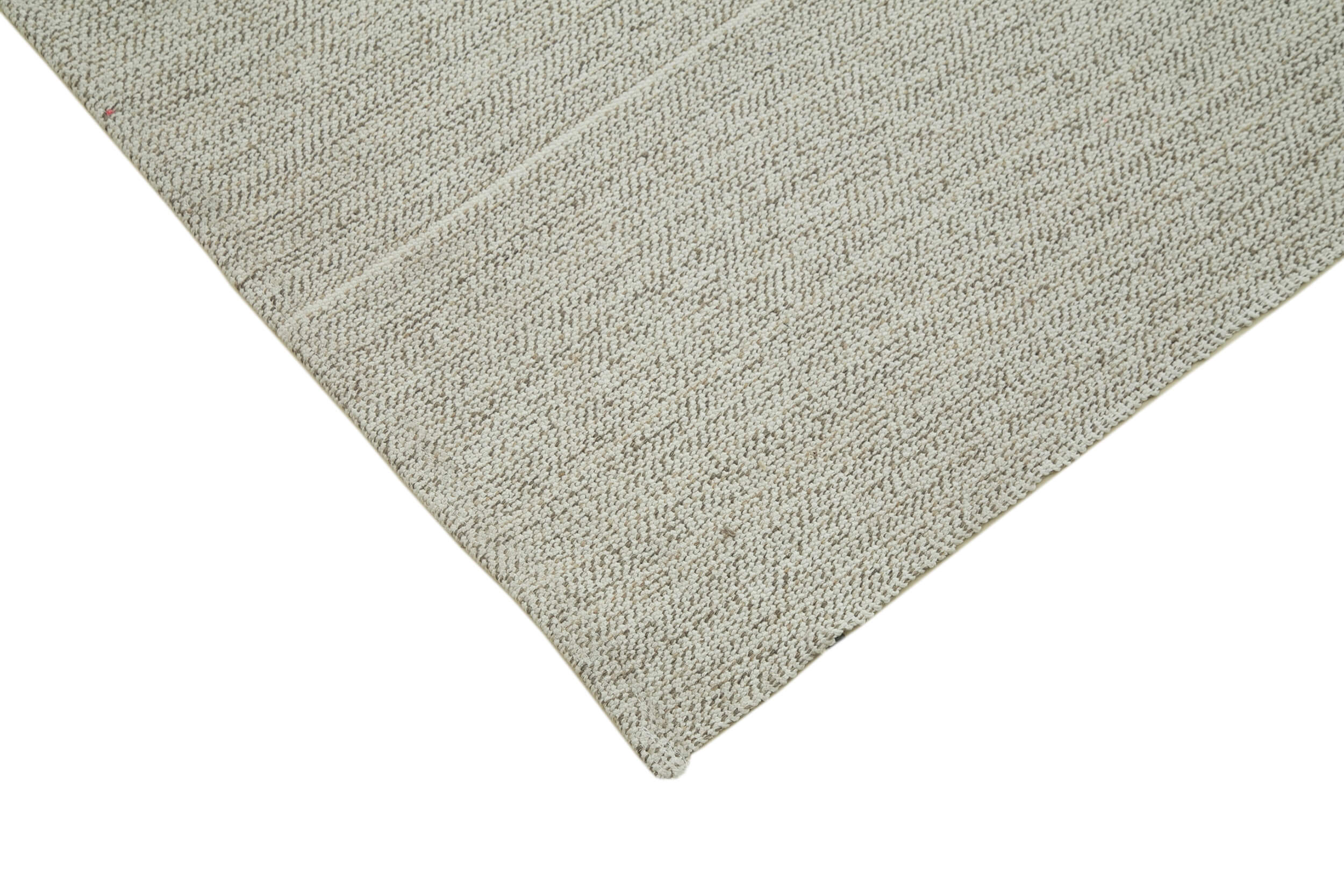 Vintage Flatweave Rug – Handmade Area Rug Cotton Wool 6'2'' x 9'11'' Neutral Beige