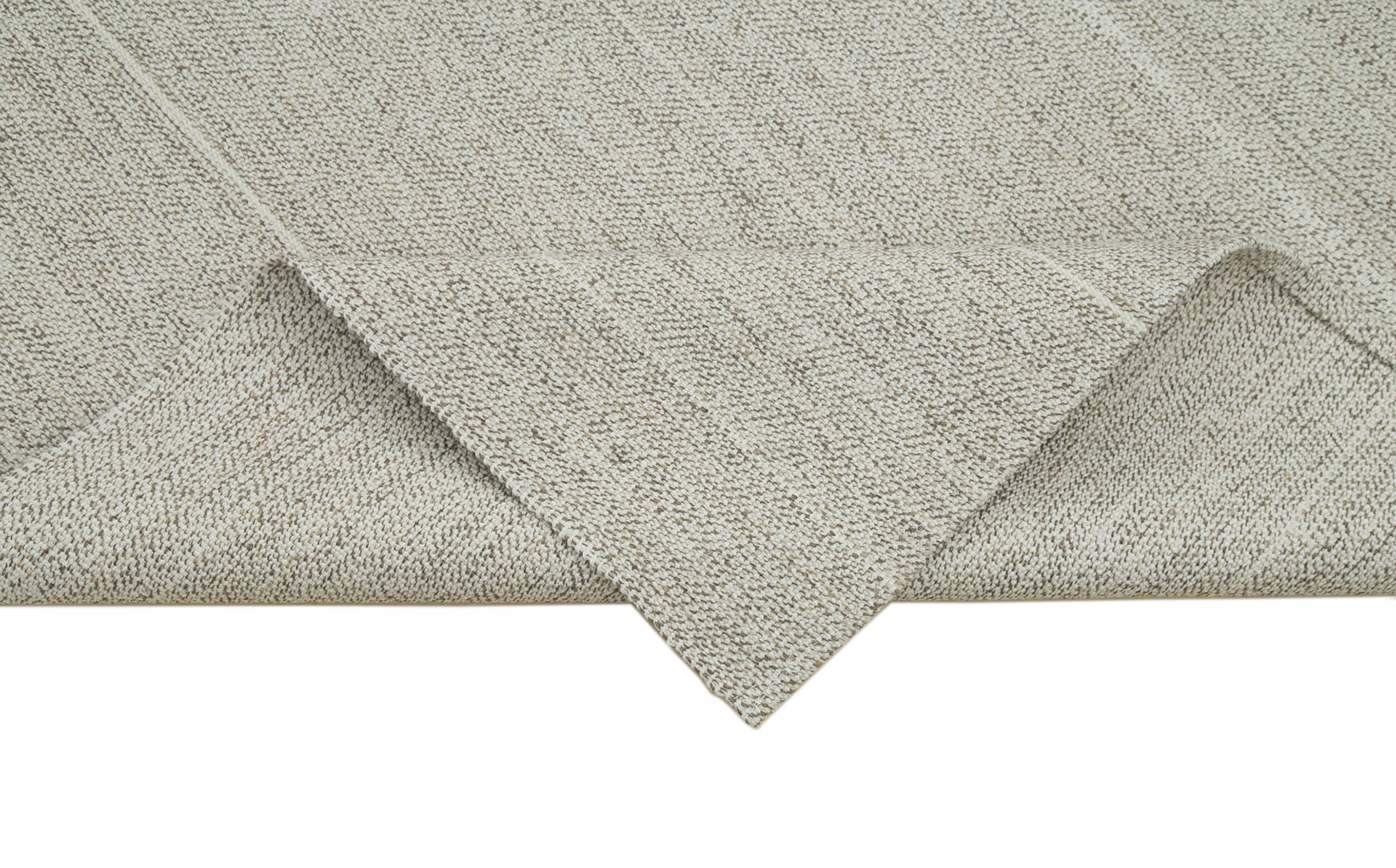 Vintage Flatweave Rug – Handmade Area Rug Cotton Wool 6'2'' x 9'11'' Neutral Beige