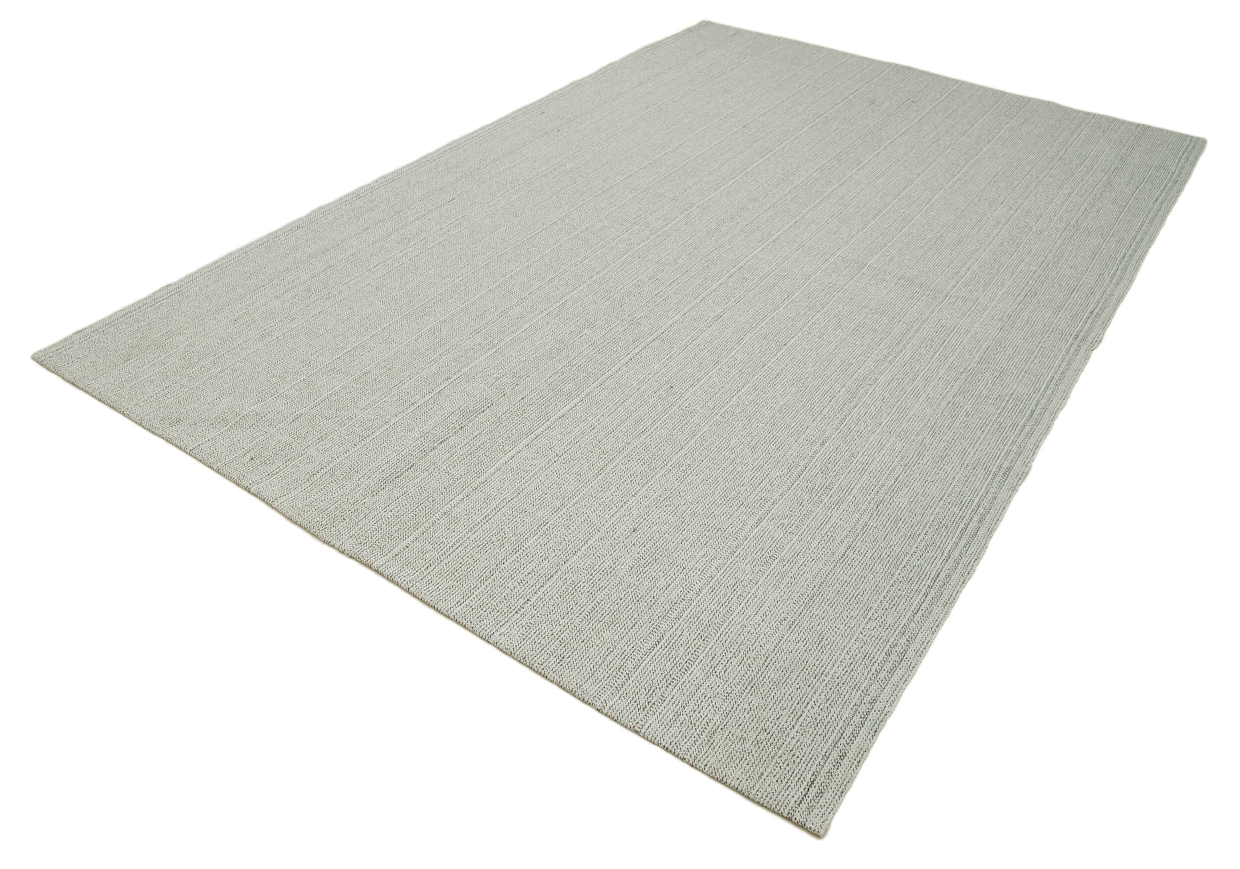Vintage Flatweave Rug – Handmade Area Rug 6'9"x10'6" Beige Cotton Wool Carpet