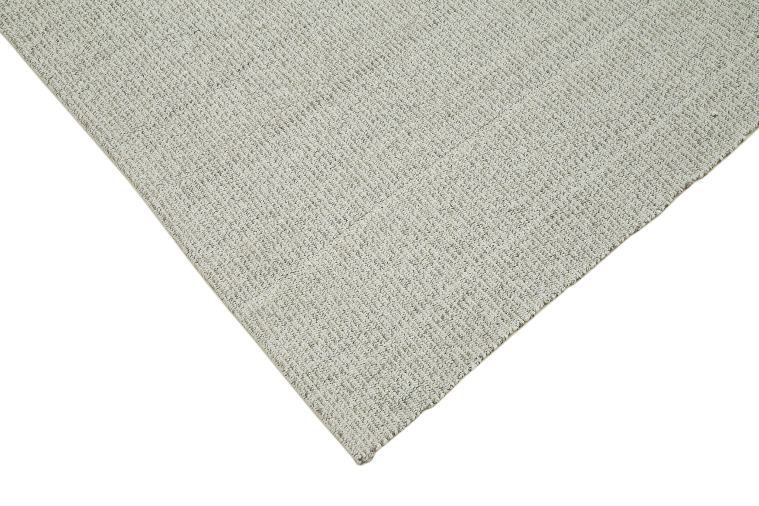 Vintage Flatweave Rug – Handmade Area Rug 7'1"x9'2" Beige Cotton Wool Carpet