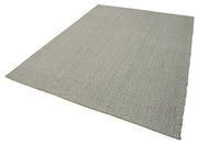 Vintage Flatweave Rug – Handmade Area Rug Grey Wool Carpet 6'5'' x 8'11''