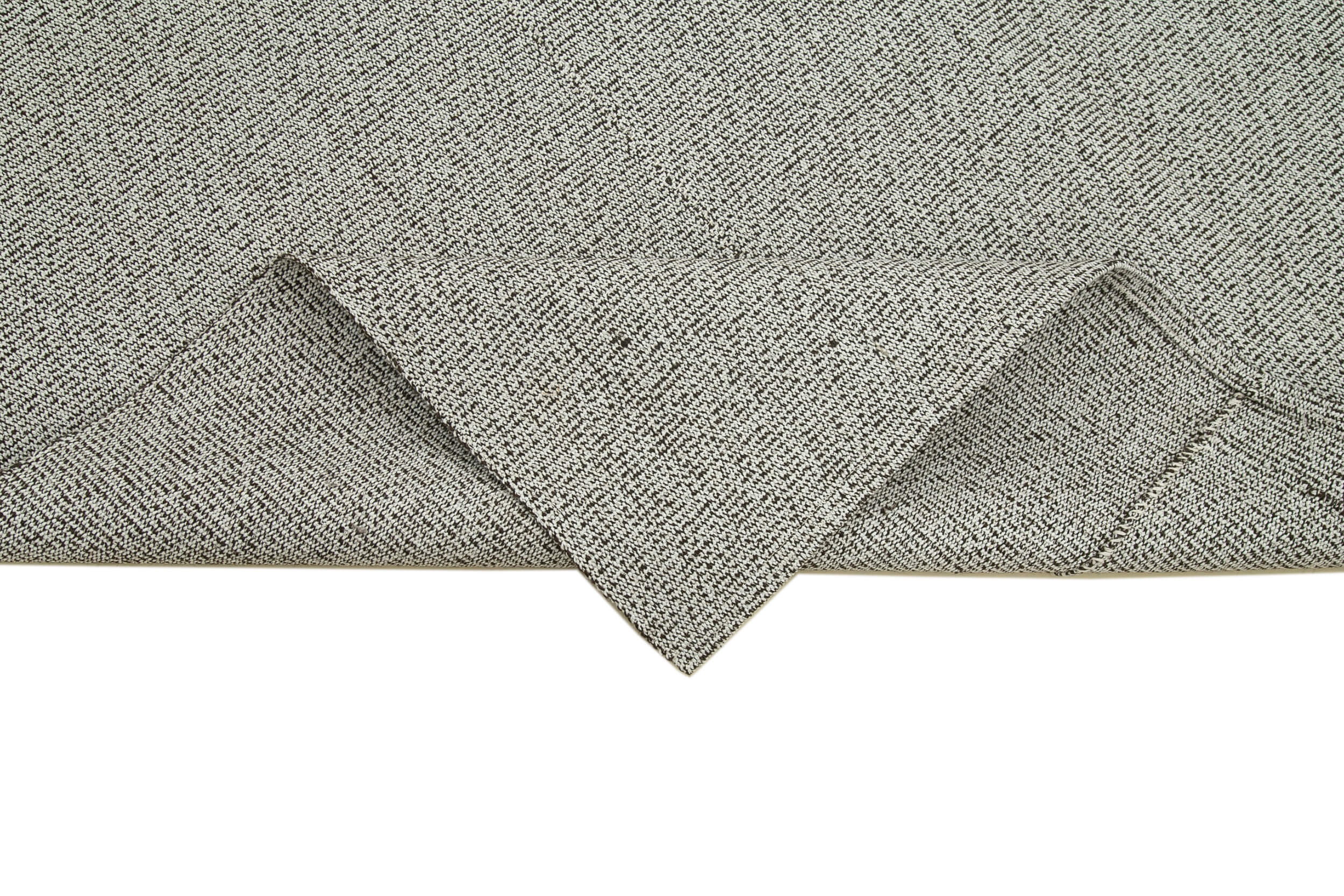Vintage Flatweave Rug – Handmade Area Rug Grey Wool Carpet 6'5'' x 8'11''