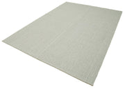 Vintage Flatweave Rug - Handmade Cotton Wool Area Rug 6'8''x9'8'' Beige Carpet