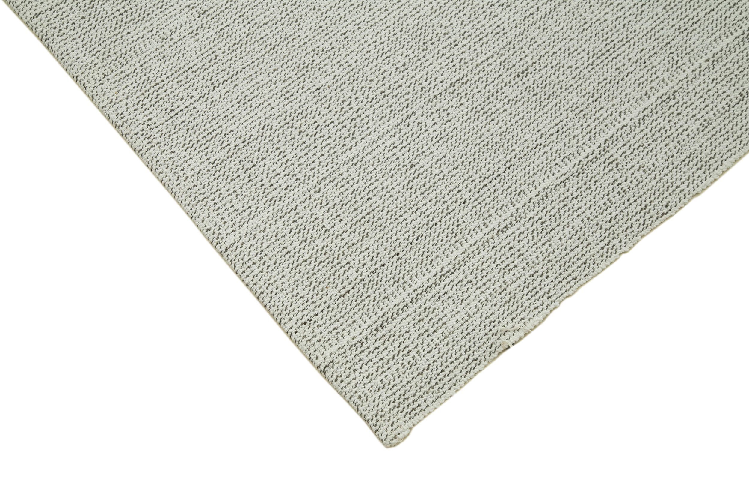 Vintage Flatweave Rug - Handmade Cotton Wool Area Rug 6'8''x9'8'' Beige Carpet