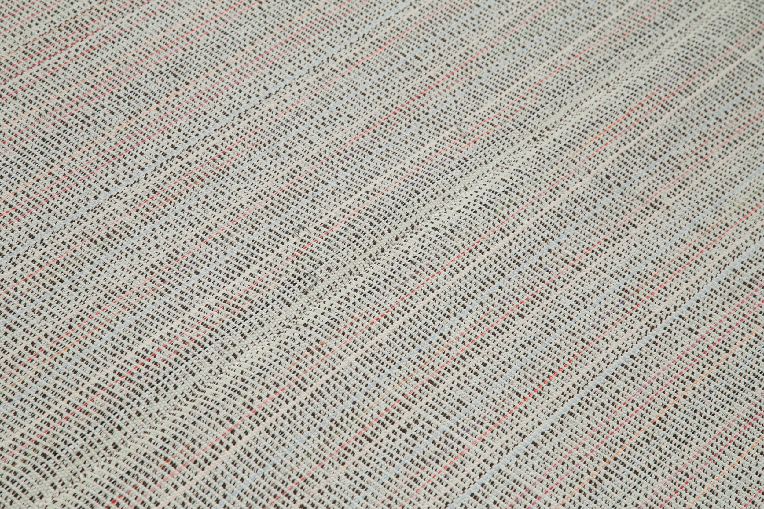 Vintage Flatweave Rug – Handmade Area Rug 6'8" x 9'9" Beige Cotton Wool Carpet