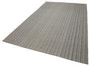 Vintage Flatweave Rug - Handmade Area Rug 6'7''x10'8'' Grey Cotton Wool Blend