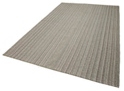 Vintage Flatweave Area Rug - Handmade Wool Rug with Grey Cotton, 6'6''x10'4''