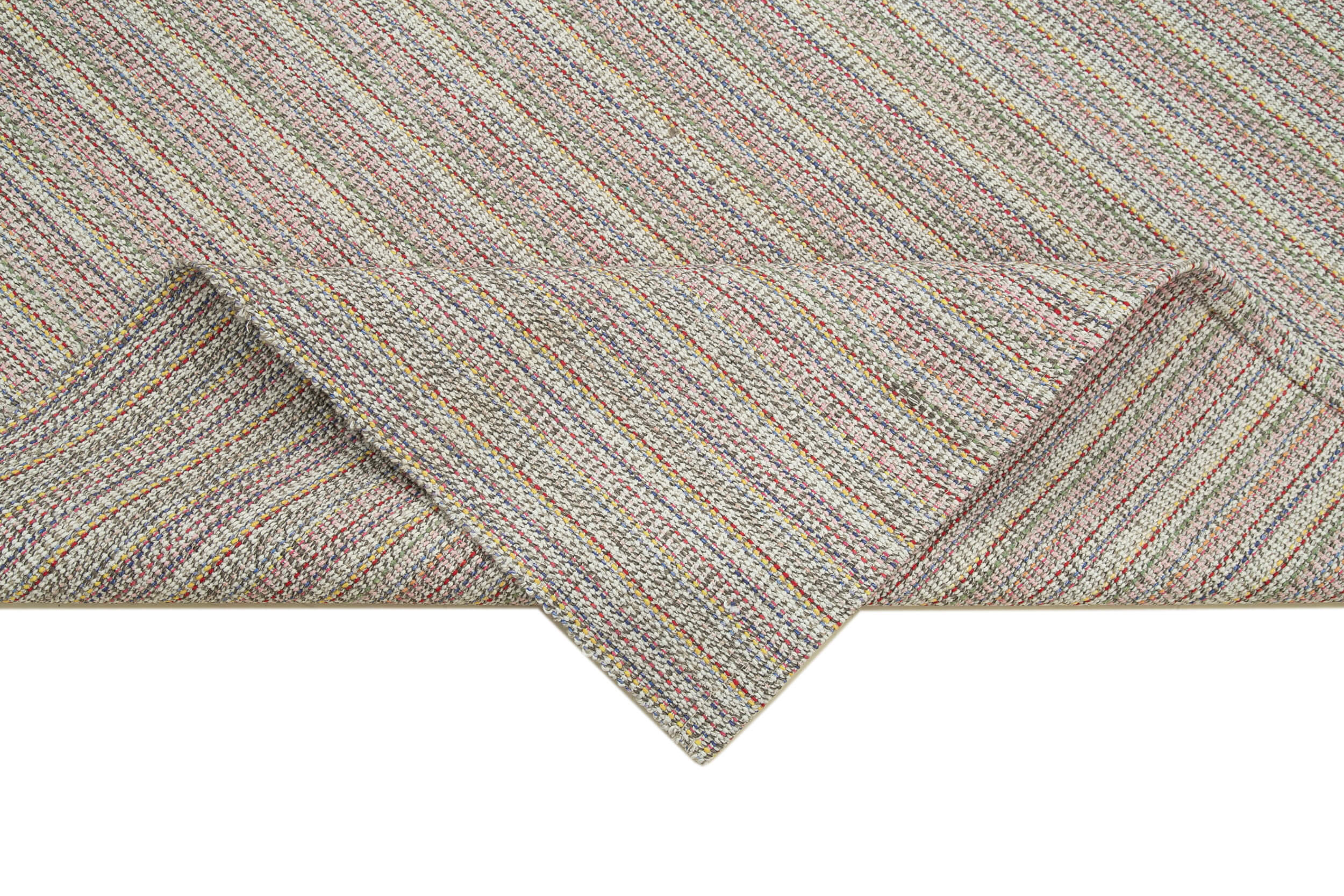 Vintage Flatweave Rug – Handmade Area Rug Cotton Wool Carpet 6'4'' x 10'0''