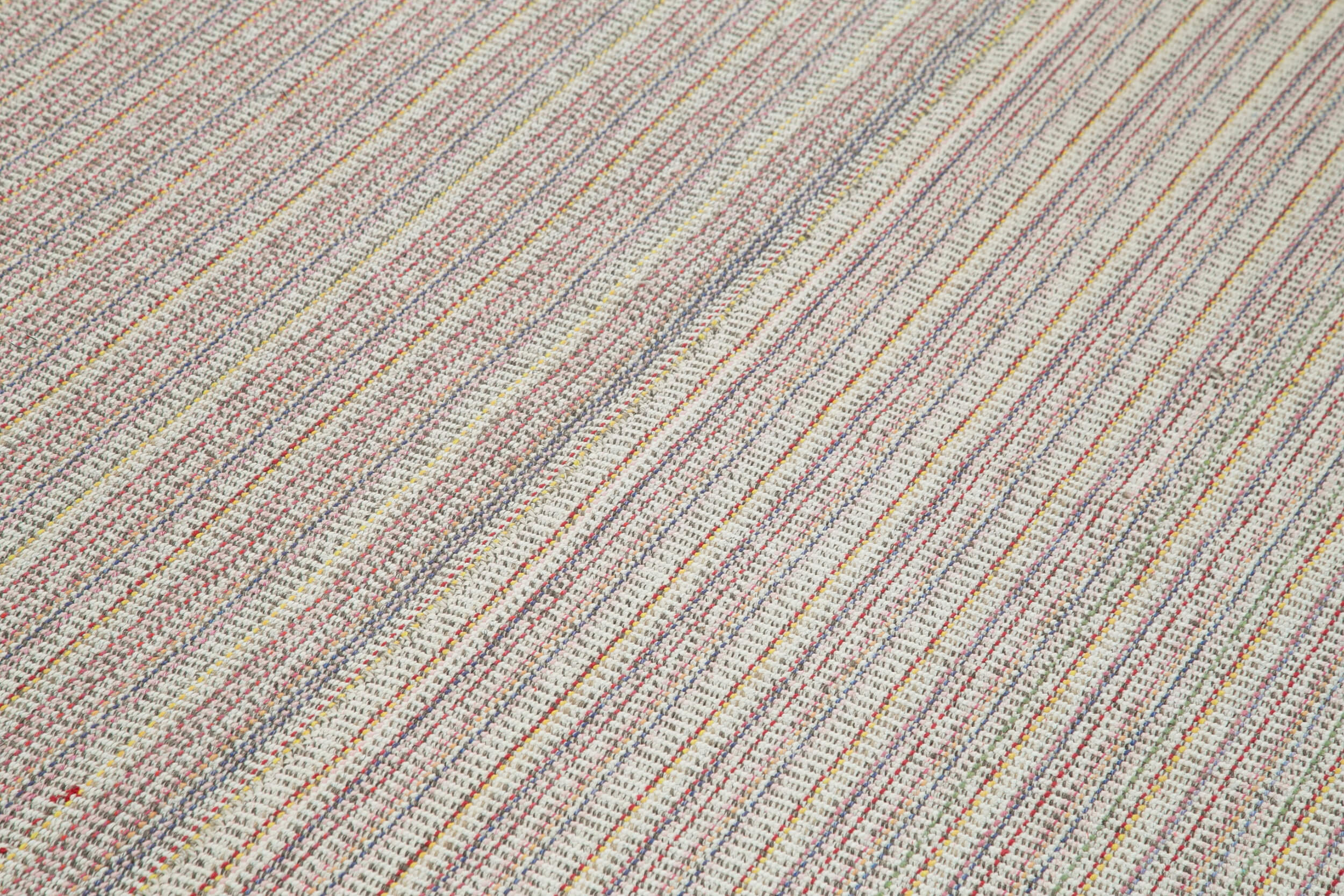 Vintage Flatweave Rug – Handmade Area Rug With Soft Wool Texture & Durable Cotton Weave 6'11''x11'6''