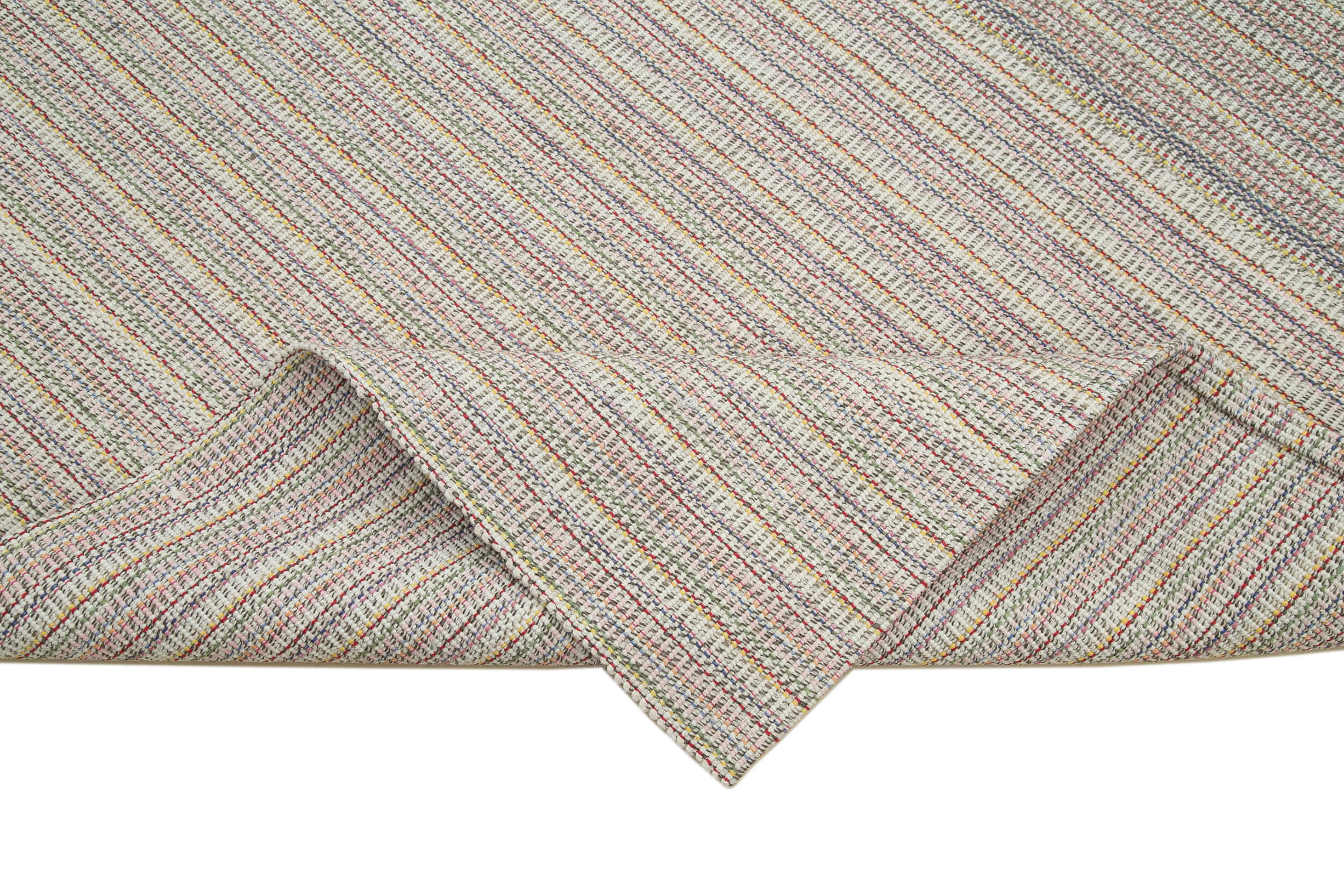 Vintage Flatweave Rug – Handmade Area Rug With Soft Wool Texture & Durable Cotton Weave 6'11''x11'6''