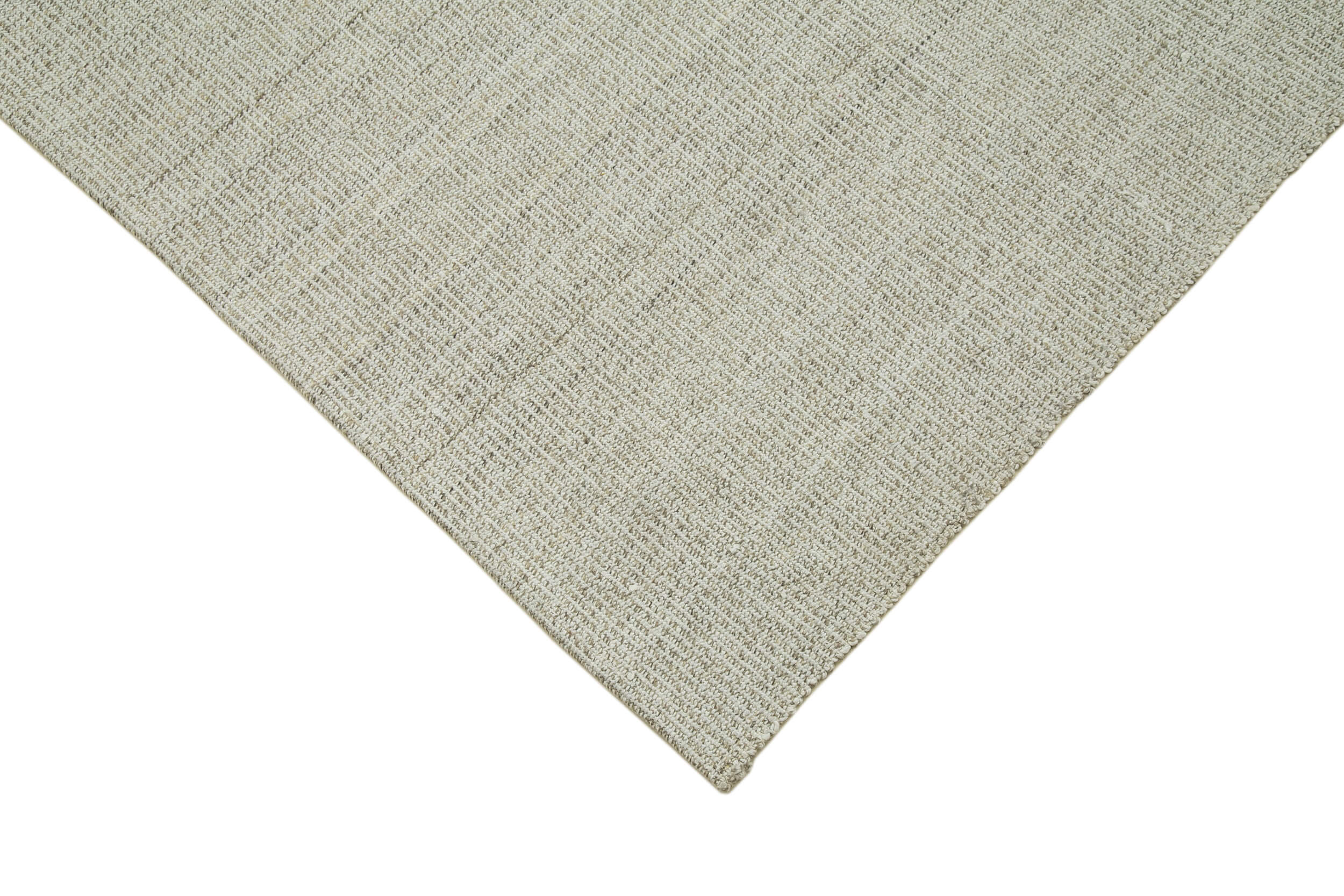 Vintage Flatweave Rug – Handmade Area Rug 7'1''x10'2'' | Beige Cotton Wool Carpet
