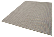 Vintage Flatweave Rug - Handmade Area Rug 7'0" x 9'2" Cotton Wool Carpet