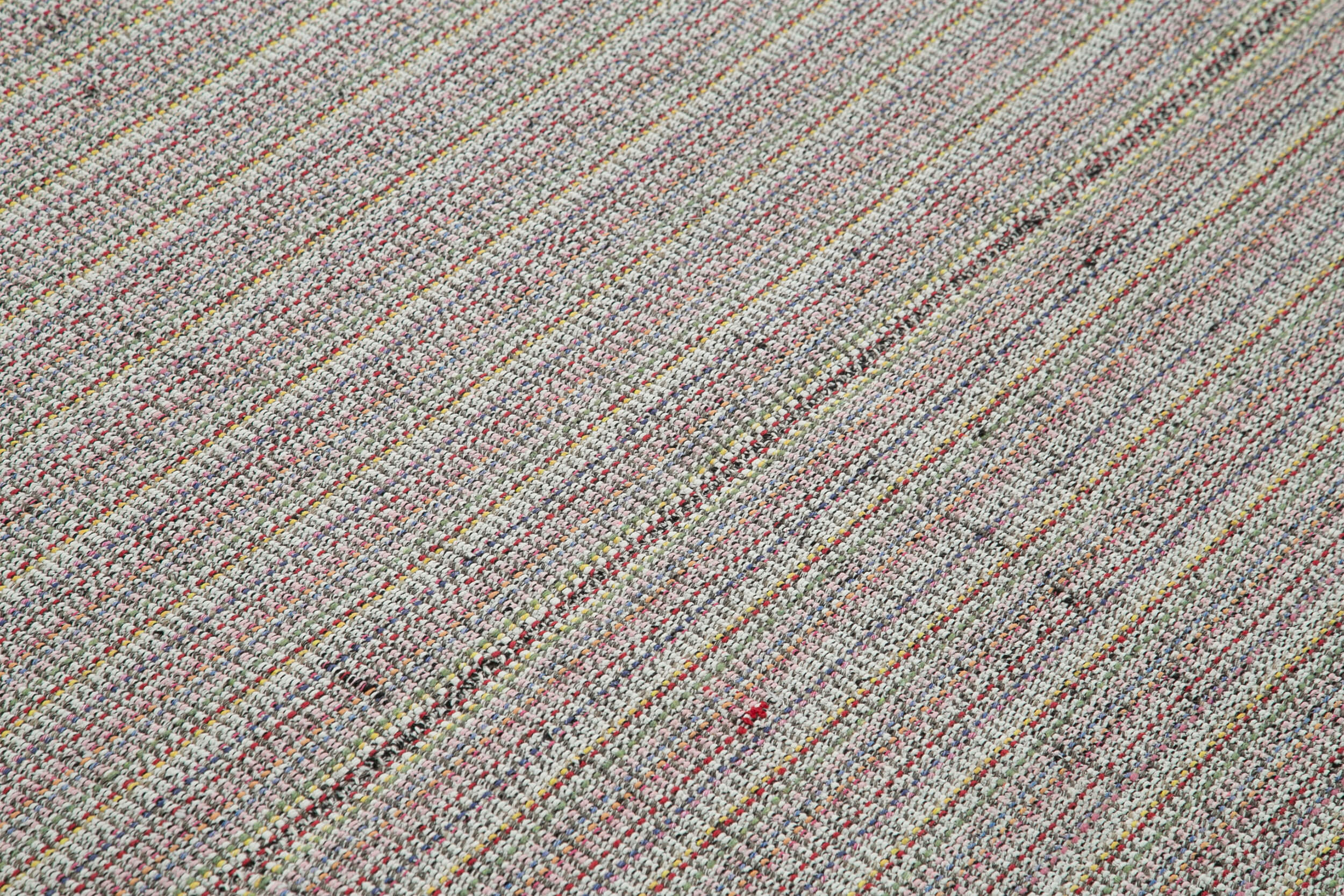 Vintage Flatweave Rug - Handmade Area Rug 7'0" x 9'2" Cotton Wool Carpet