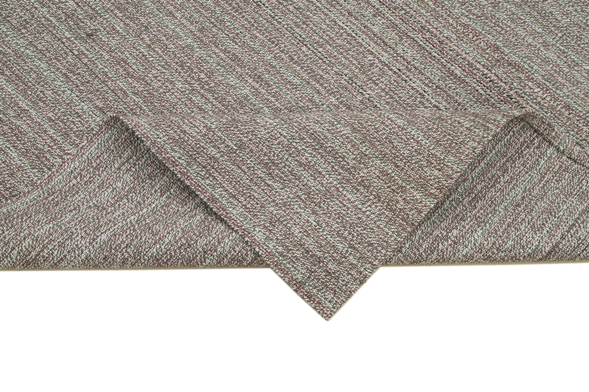 Vintage Flatweave Rug - Handmade Area Rug 6'8''x10'6'' | Grey Wool Carpet