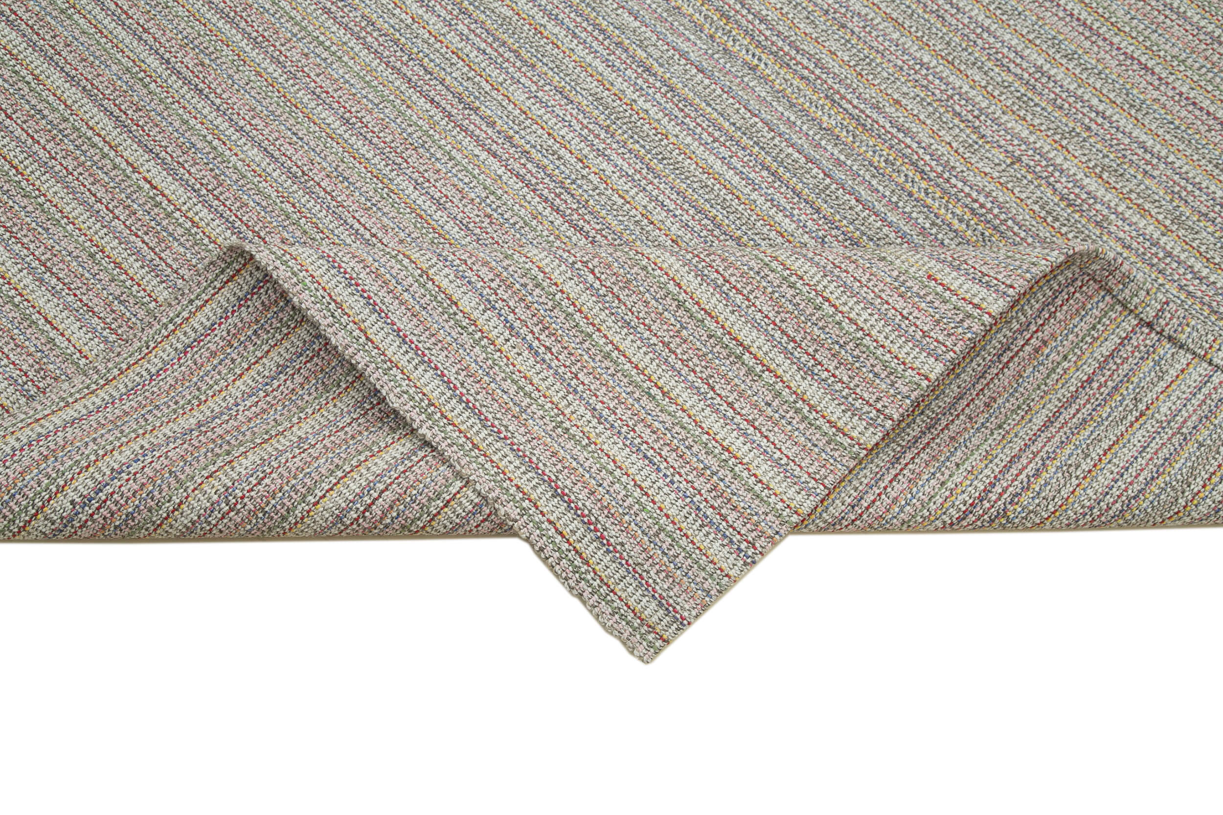 Vintage Flatweave Rug - Handmade Turkish Rug With Durable Wool & Soft Cotton Fibers 6'3''x10'4''