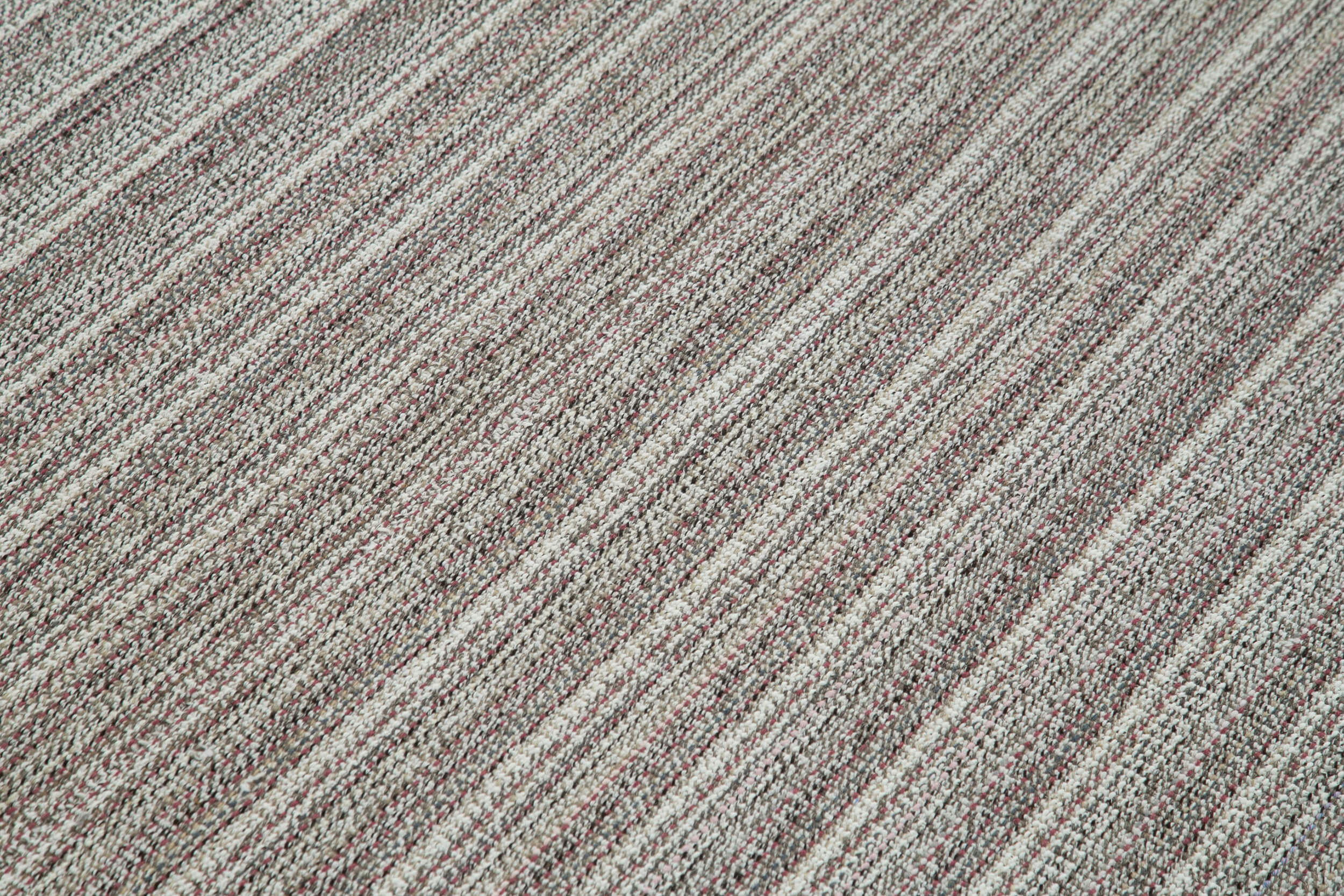 Vintage Flatweave Rug – Handmade Area Rug 6'7''x10'7'' | Grey Cotton Wool Blend