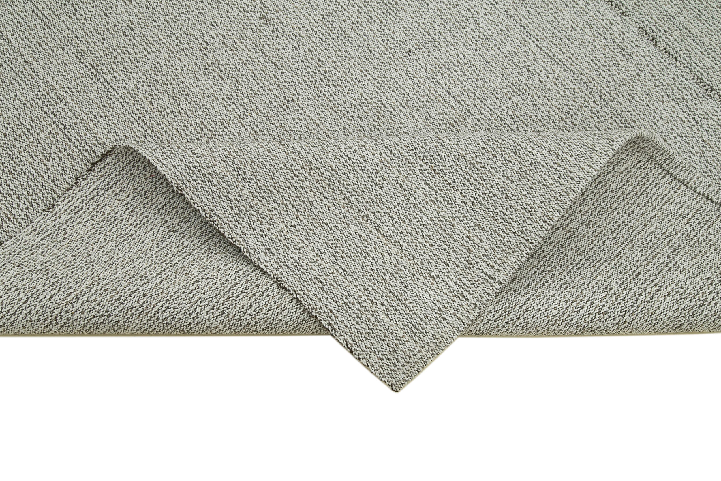 Vintage Flatweave Rug – Handmade Grey Cotton Wool Area Rug 7'0'' x 8'8''
