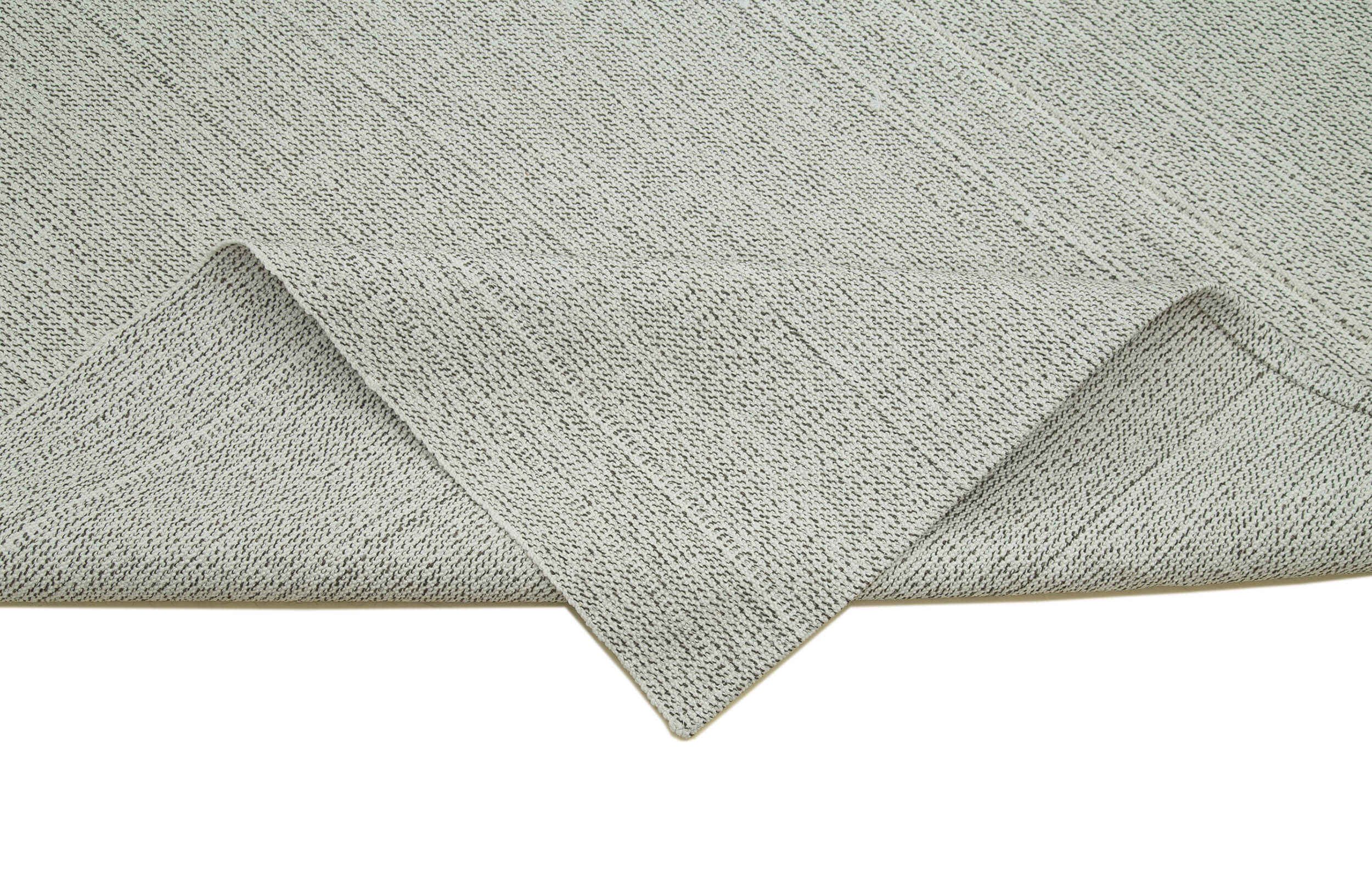 Vintage Flatweave Rug - Handmade Area Rug Cotton Wool Carpet 6'8'' x 11'4'' Beige