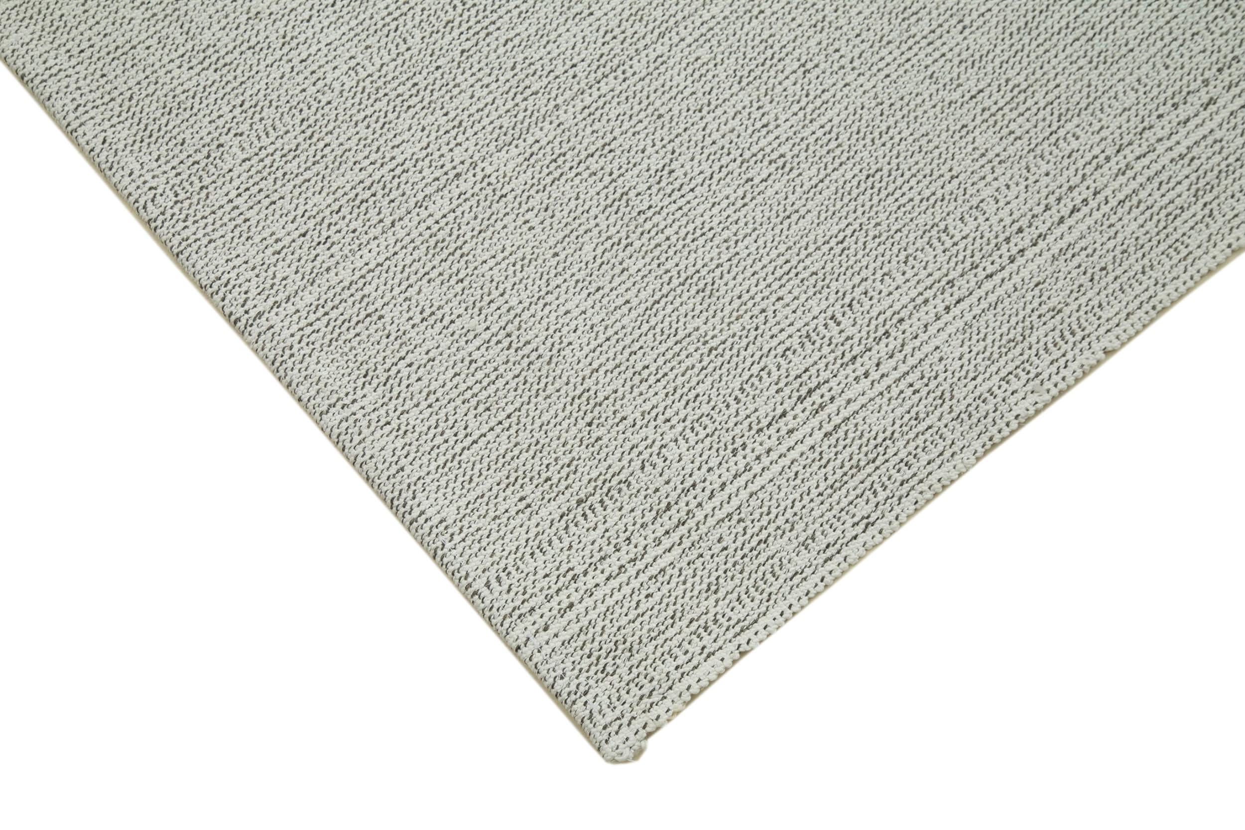 Vintage Flatweave Rug - Handmade Wool Cotton Blend Area Rug 6'8'' x 9'9'' Beige