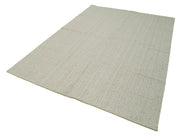 Vintage Flatweave Rug – Handmade Area Rug 6'1''x8'10'' | Beige Wool Carpet