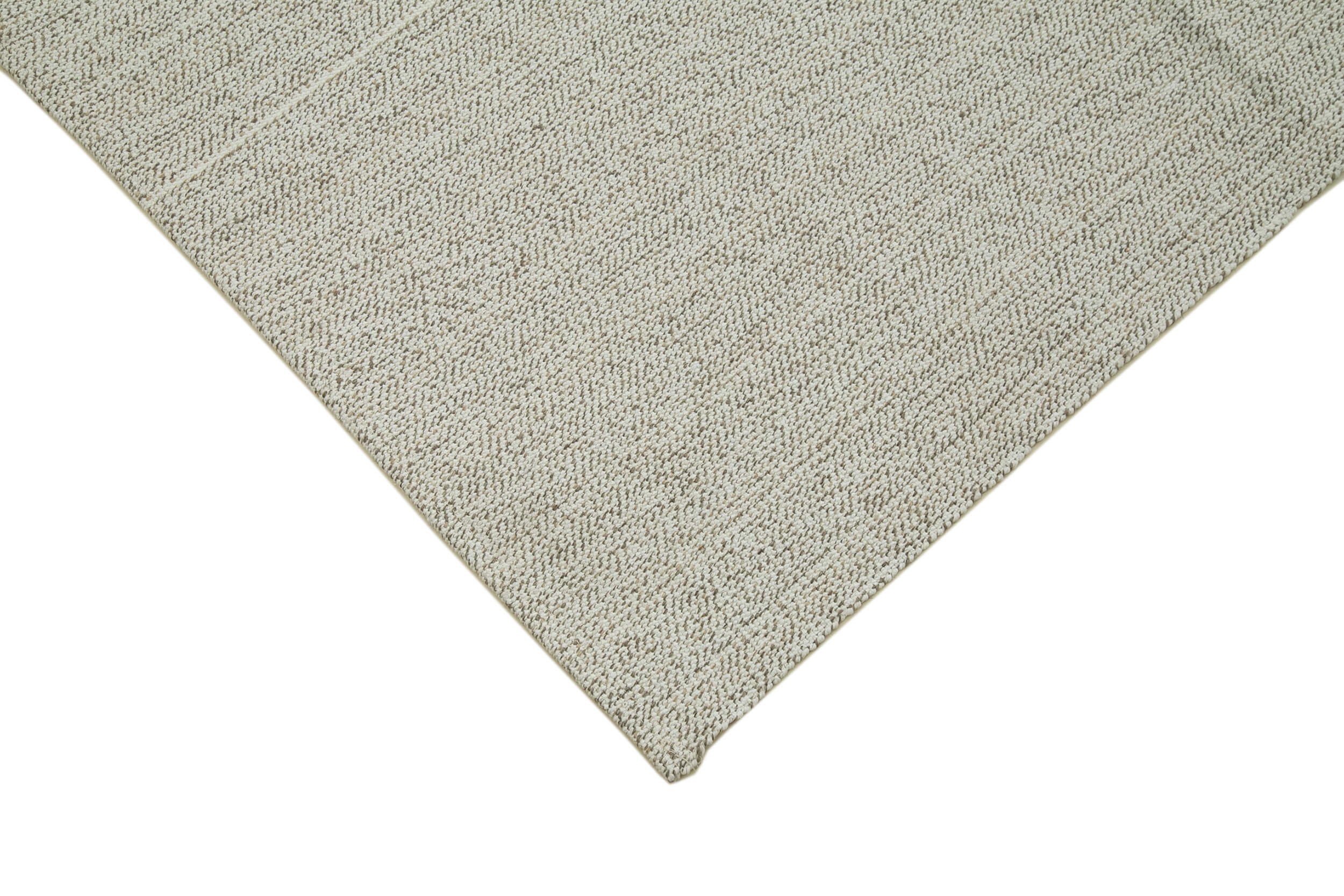 Vintage Flatweave Rug – Handmade Area Rug 6'1''x8'10'' | Beige Wool Carpet