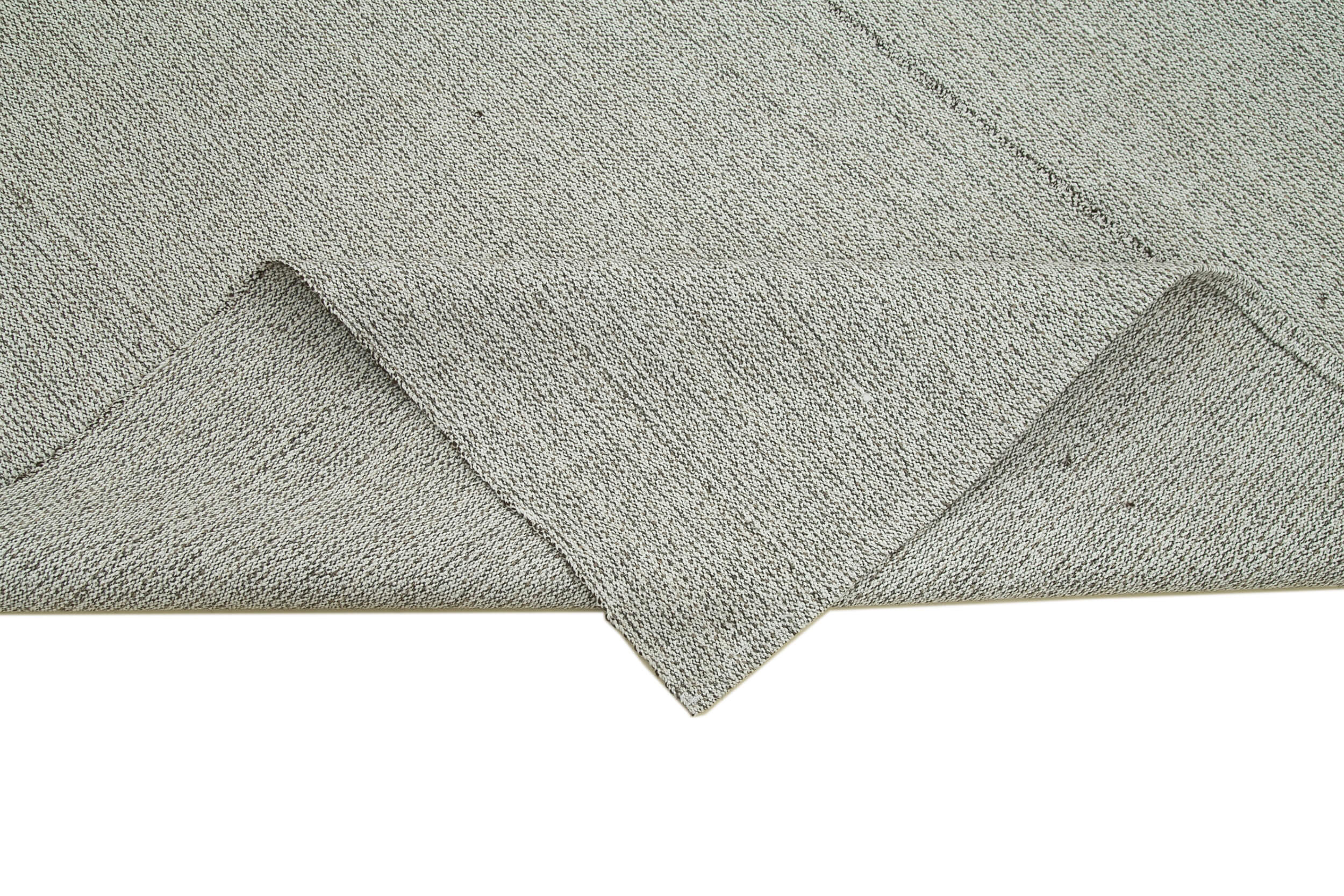 Vintage Flatweave Rug – Handmade Area Rug | Grey Cotton Wool Carpet 6'11''x9'11''