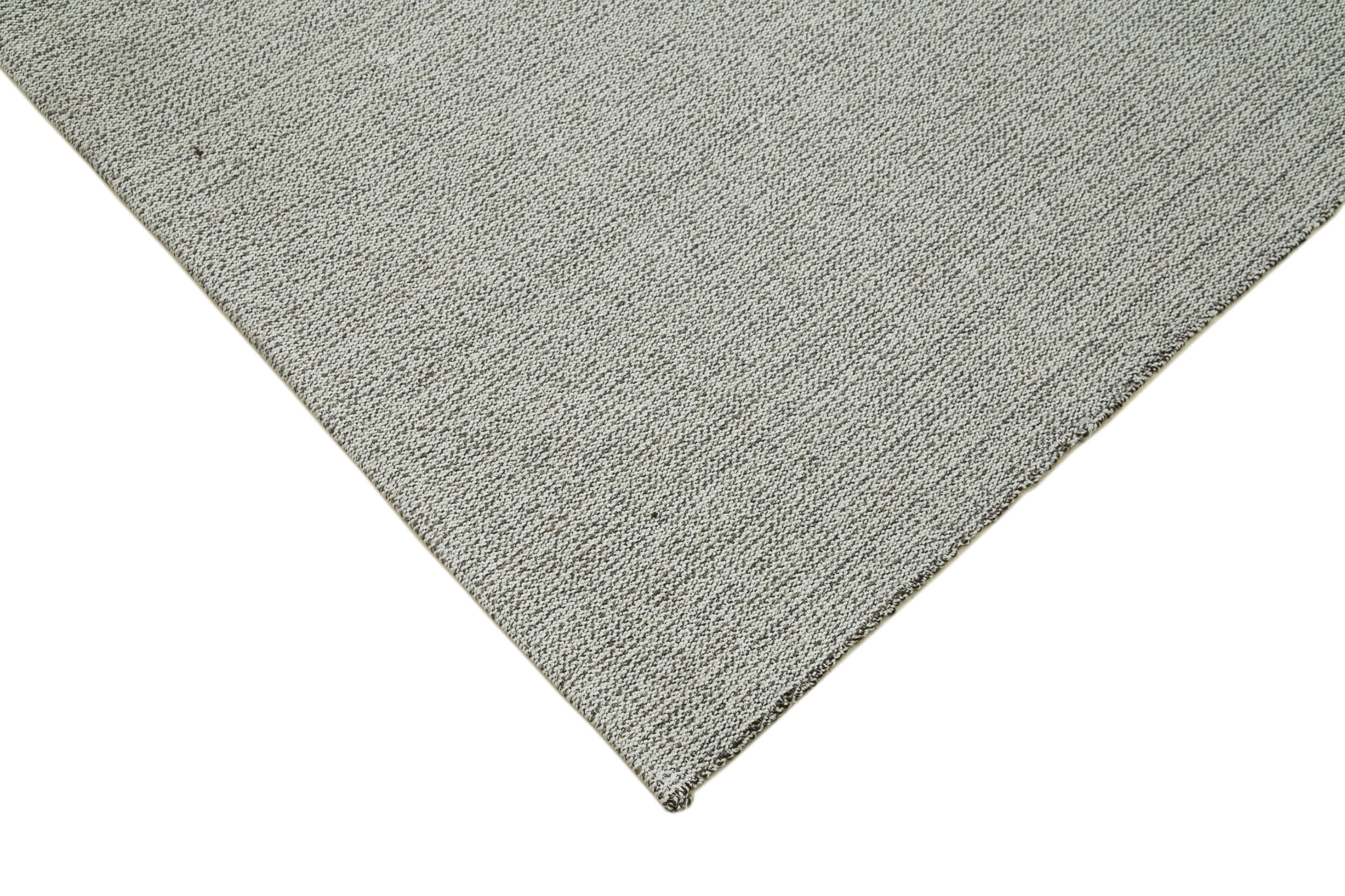 Vintage Flatweave Rug - Handmade Area Rug 7x12 Foot | Grey Wool Cotton Wool Carpet