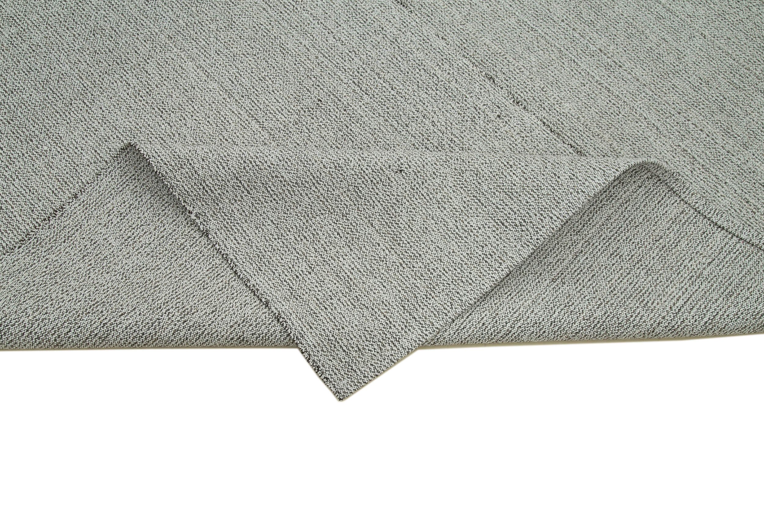 Vintage Flatweave Rug - Handmade Area Rug 7x12 Foot | Grey Wool Cotton Wool Carpet