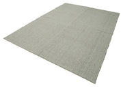 Vintage Flatweave Rug – Handmade Wool Cotton Blend Area Rug 7'0'' x 9'11'' Grey