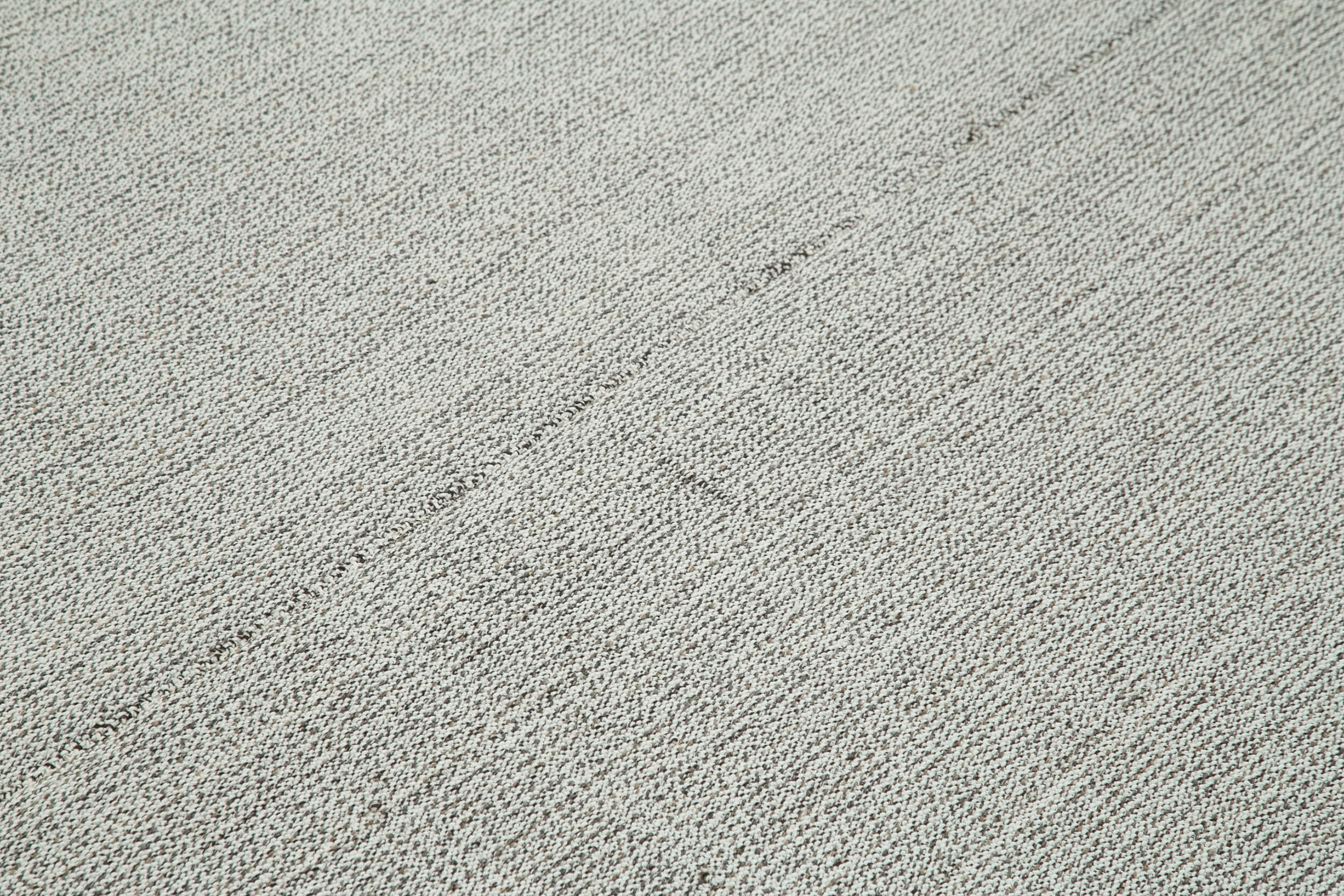Vintage Flatweave Rug - Hand Woven Area Rug 7'0'' x 9'5'' Grey Wool Cotton