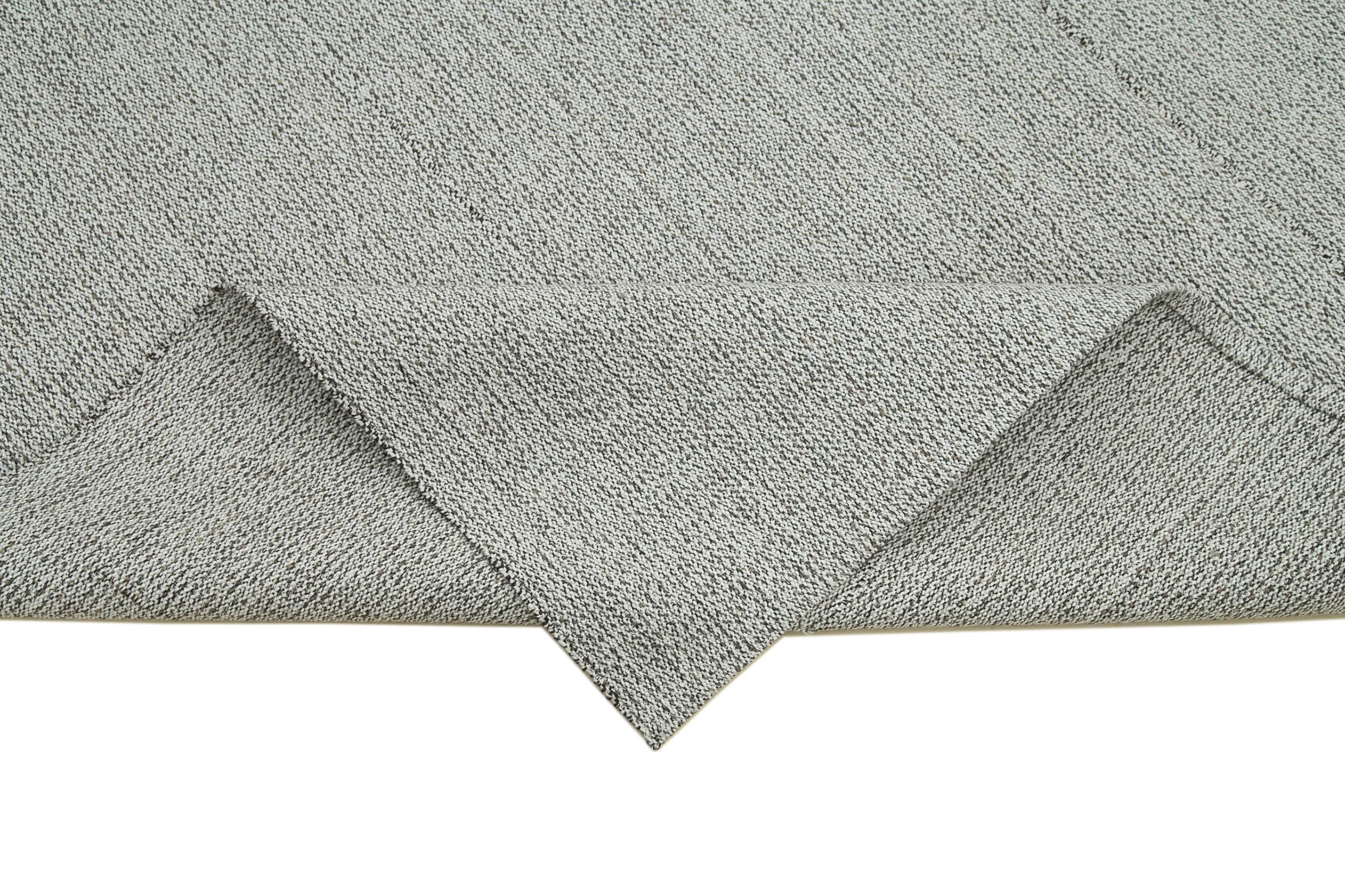 Vintage Flatweave Rug - Hand Woven Area Rug 7'0'' x 9'5'' Grey Wool Cotton