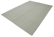 Vintage Flatweave Rug - Handmade Grey Area Rug 6'11'' x 10'0'' Cotton Wool Carpet