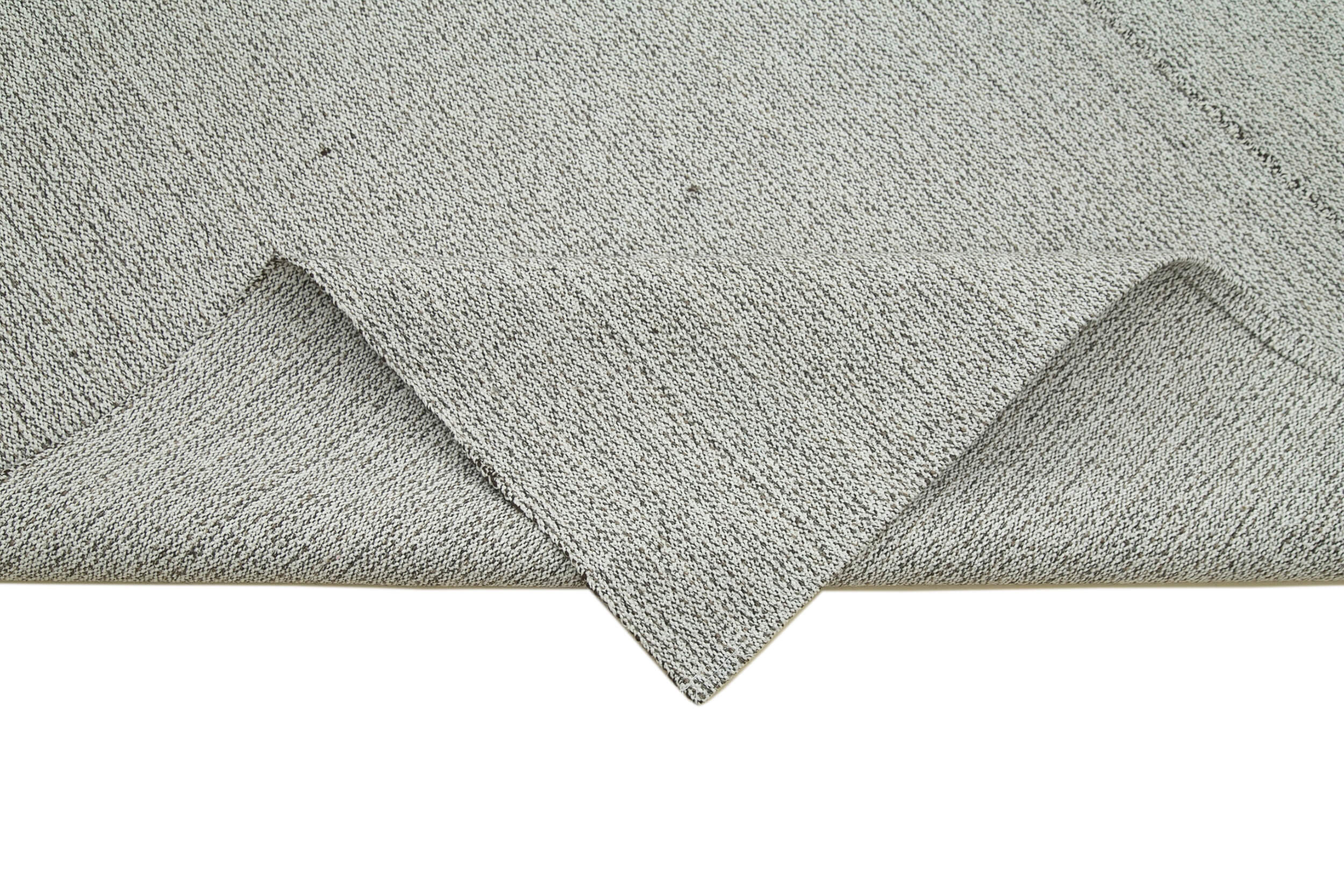 Vintage Flatweave Rug - Handmade Grey Area Rug 6'11'' x 10'0'' Cotton Wool Carpet