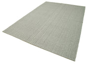 Vintage Flatweave Rug – Handmade Area Rug Grey Wool Cotton Blend 6'8''x9'11''