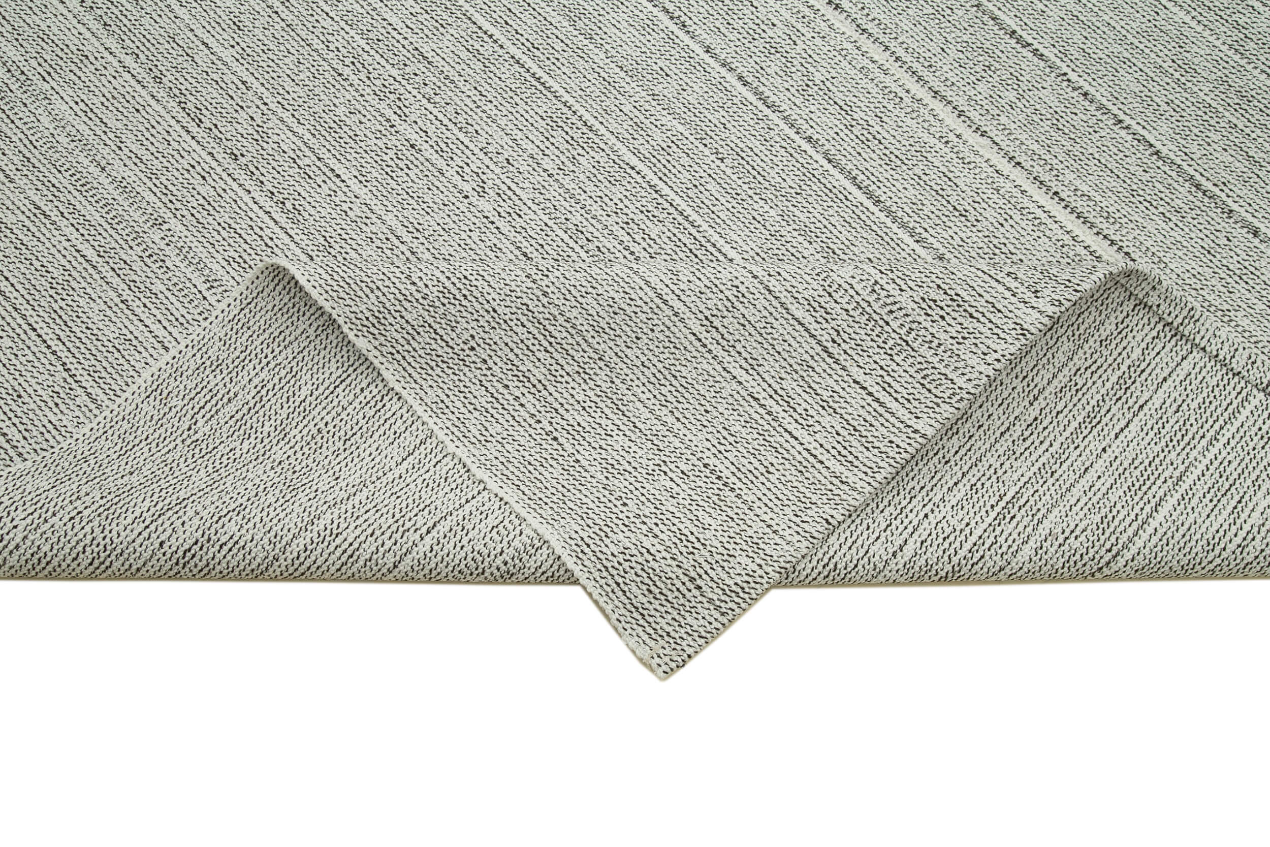 Vintage Flatweave Rug – Handmade Area Rug Grey Wool Cotton Blend 6'8''x9'11''