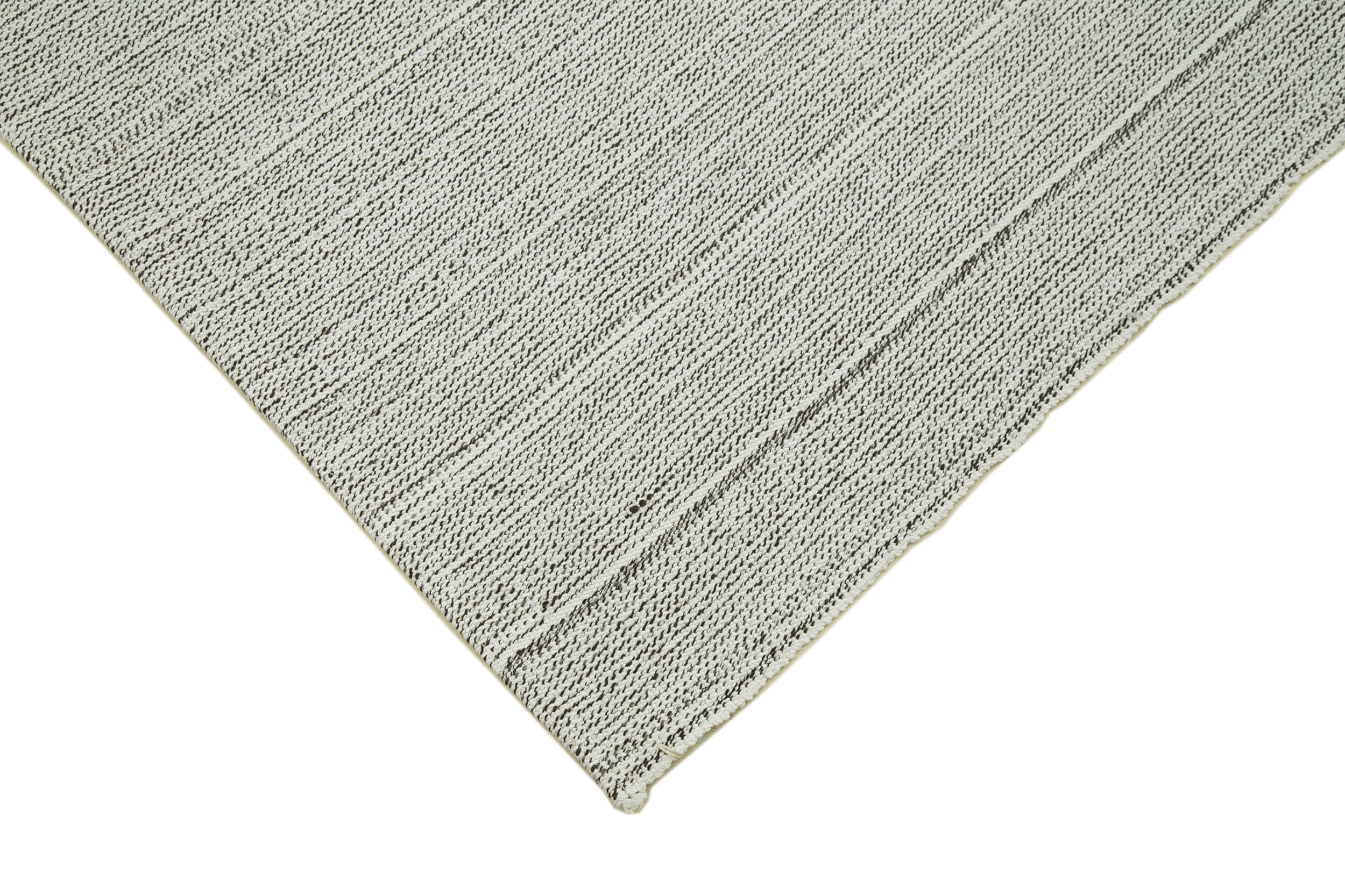 Vintage Flatweave Rug - Handmade Area Rug 6'9'' x 10'0'' Beige Cotton Wool Carpet