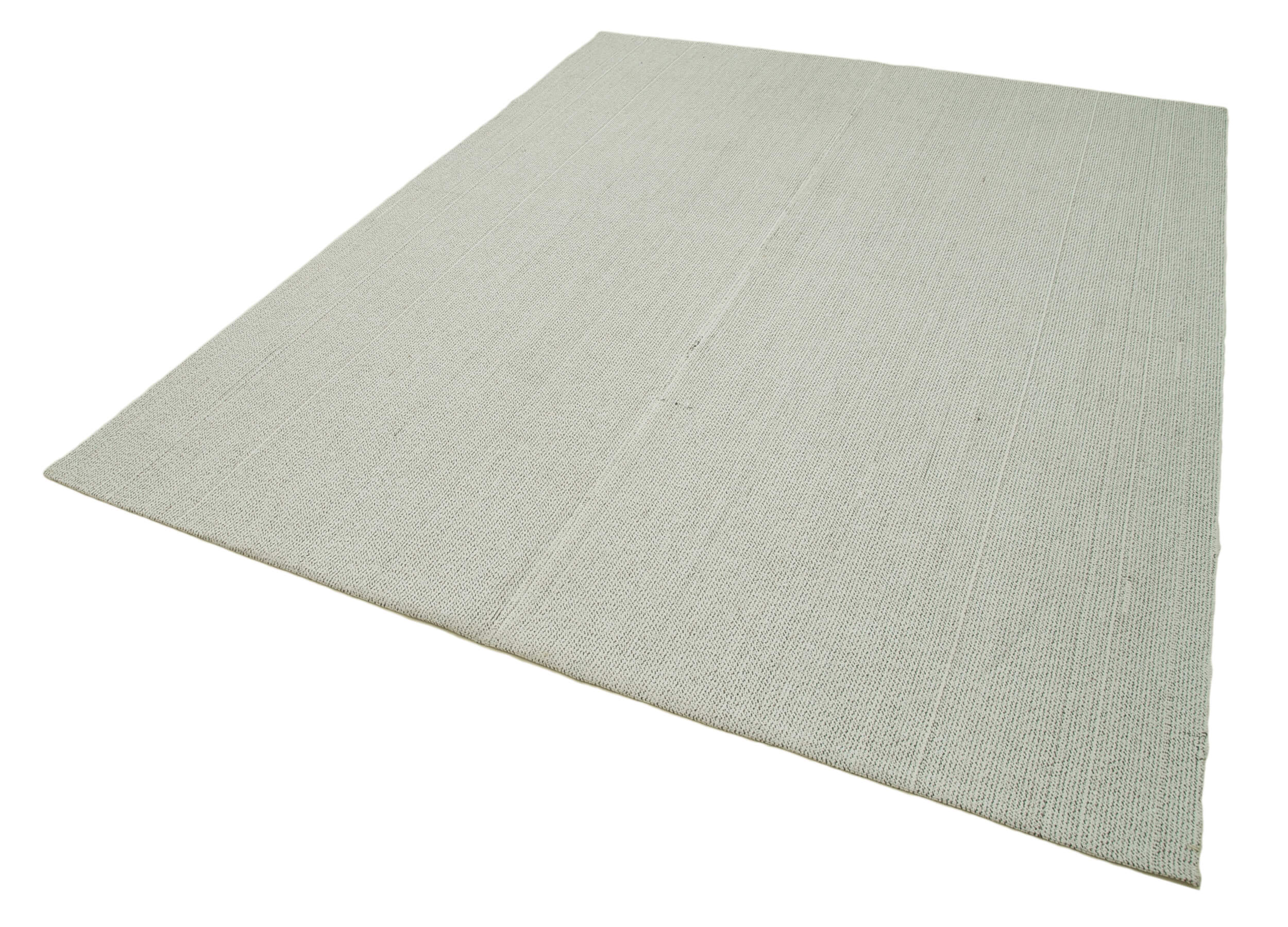 Vintage Flatweave Rug – Hand Knotted Carpet, Beige Area Rug 6'11'' x 8'11''
