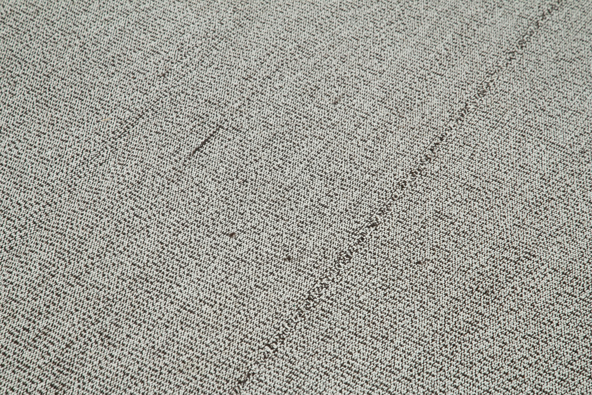 Vintage Flatweave Rug - Handmade Area Rug Grey Wool Cotton Blend 6'4''x9'6''