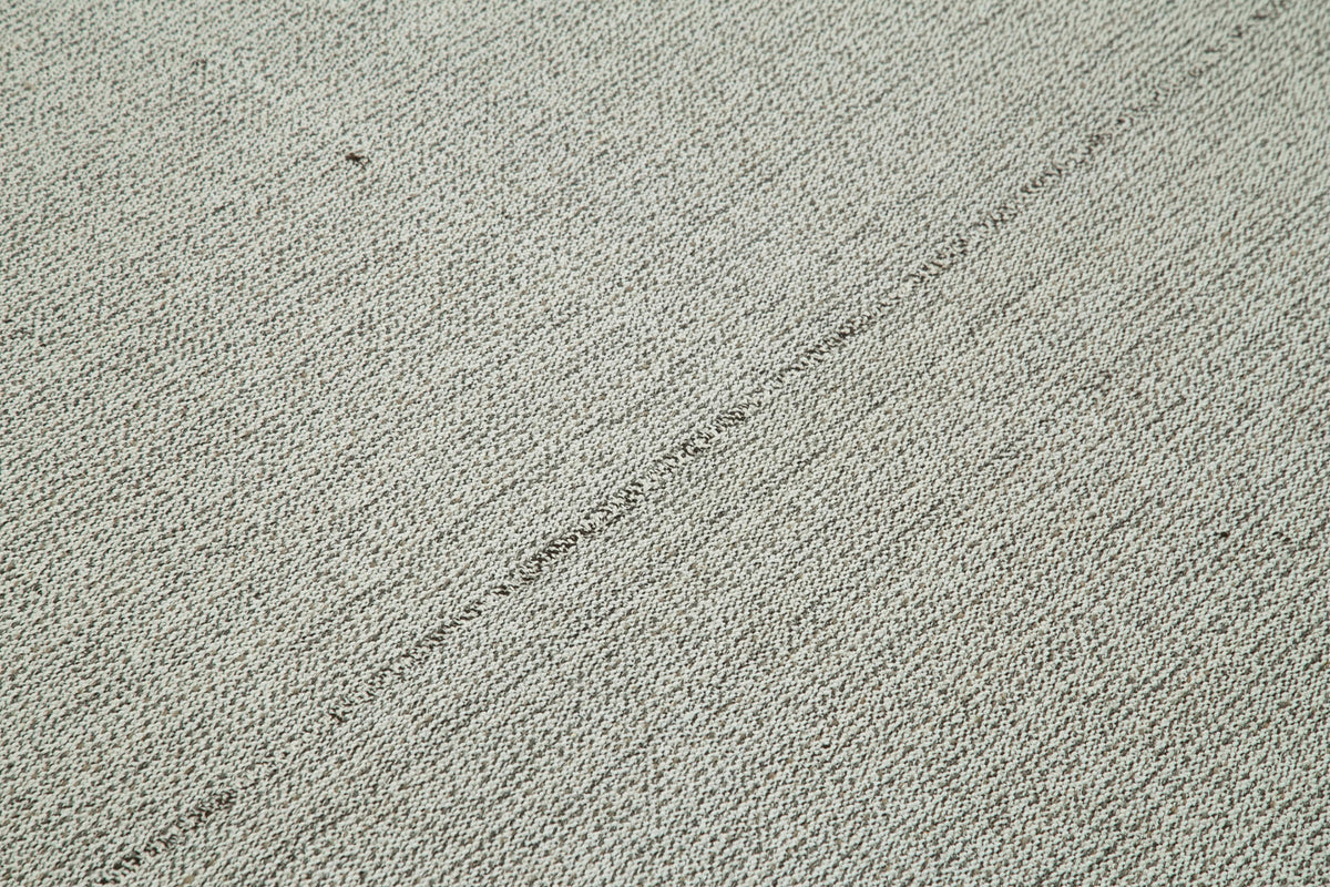 Vintage Flatweave Rug – Handmade Area Rug, Grey Wool Cotton Blend, Boho Style
