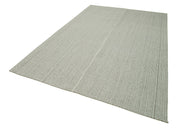 Vintage Flatweave Rug – Handmade Area Rug with Wool Cotton Blend, Beige Vintage Carpet 6'8''x10'