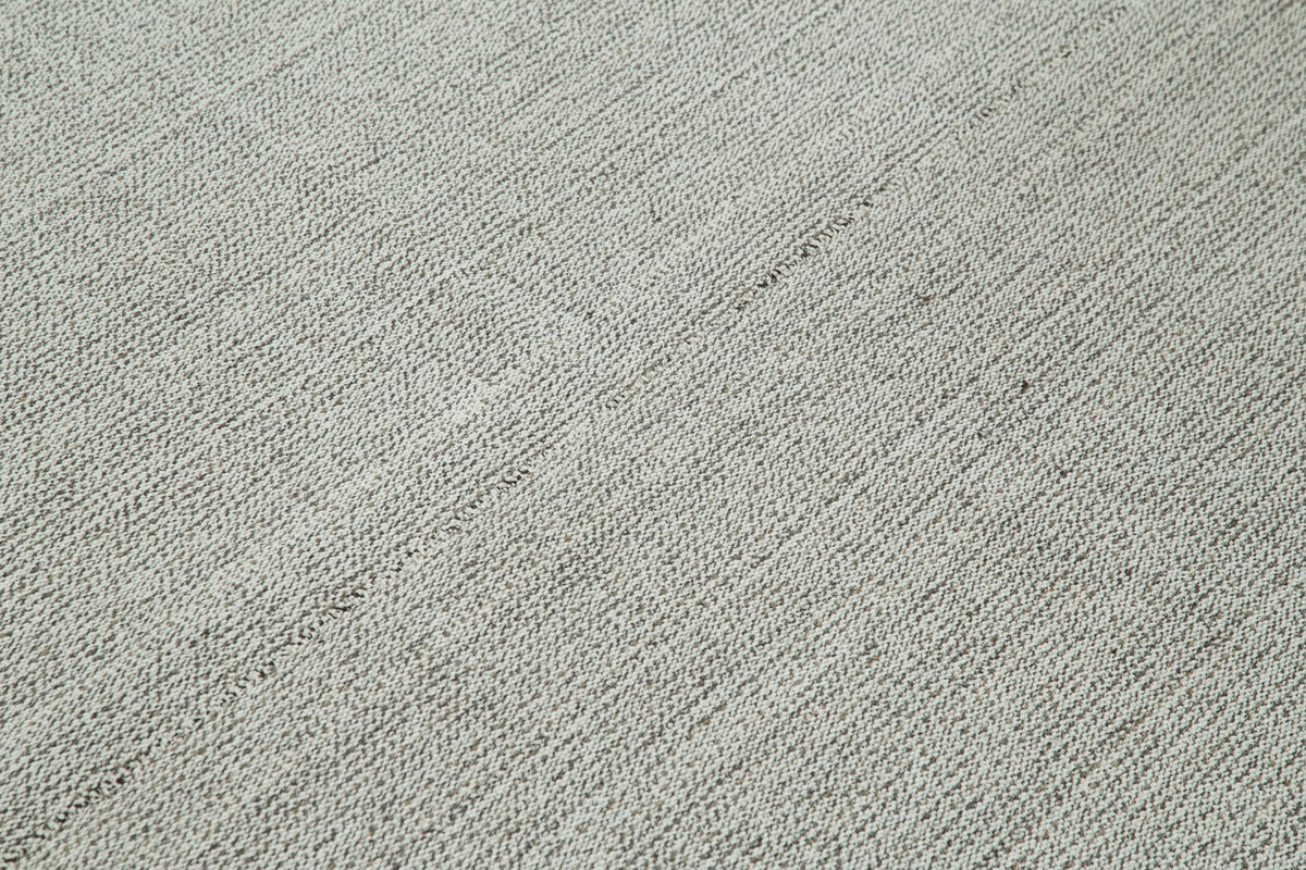 Vintage Flatweave Rug - Handmade Cotton Wool 7x10 Area Rug | Grey Boho Style