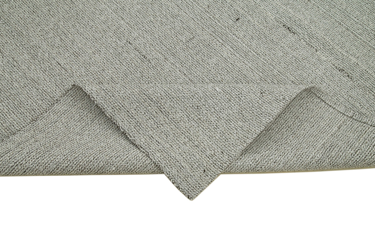 Vintage Flatweave Rug - Handmade Cotton Wool 7x10 Area Rug | Grey Boho Style