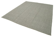 Vintage Flatweave Rug - Hand Woven Area Rug 7'9''x9'3'' | Cotton Wool Grey Carpet