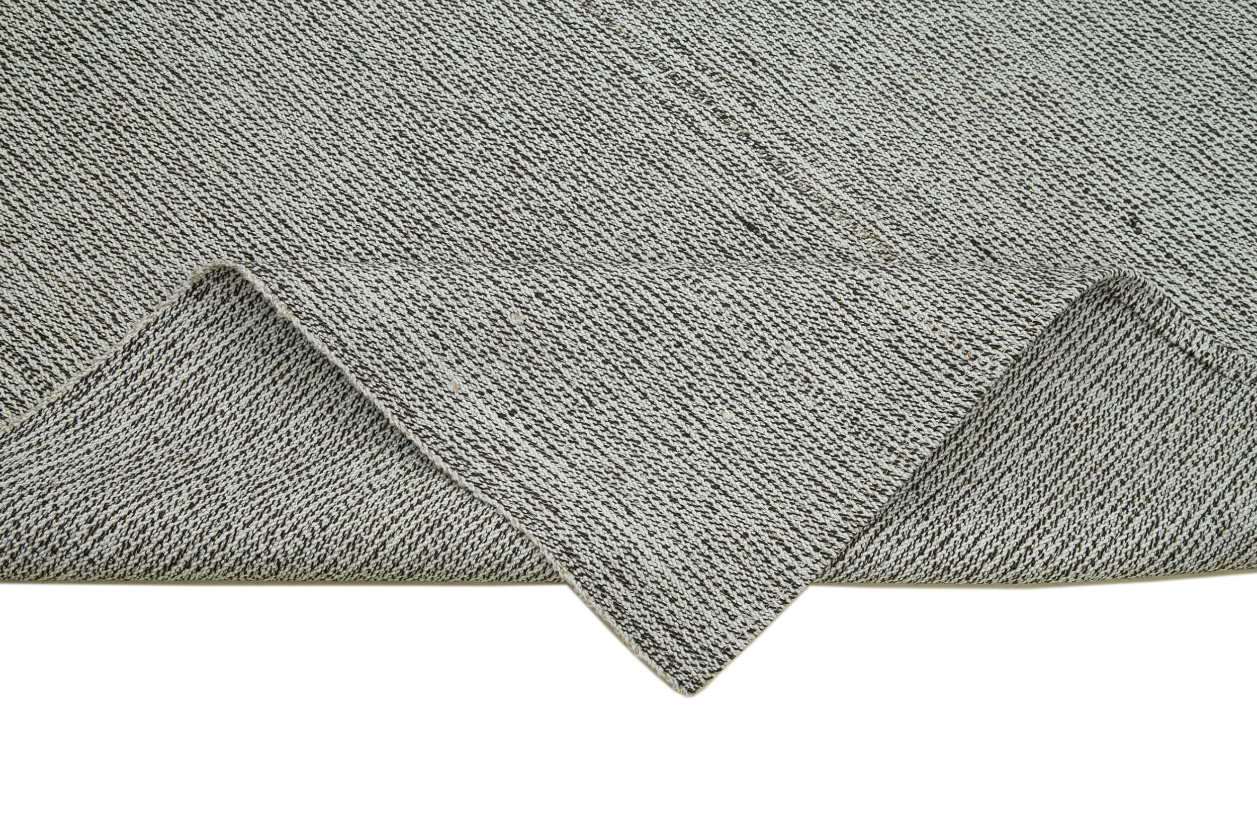 Vintage Flatweave Rug - Hand Woven Area Rug 7'9''x9'3'' | Cotton Wool Grey Carpet
